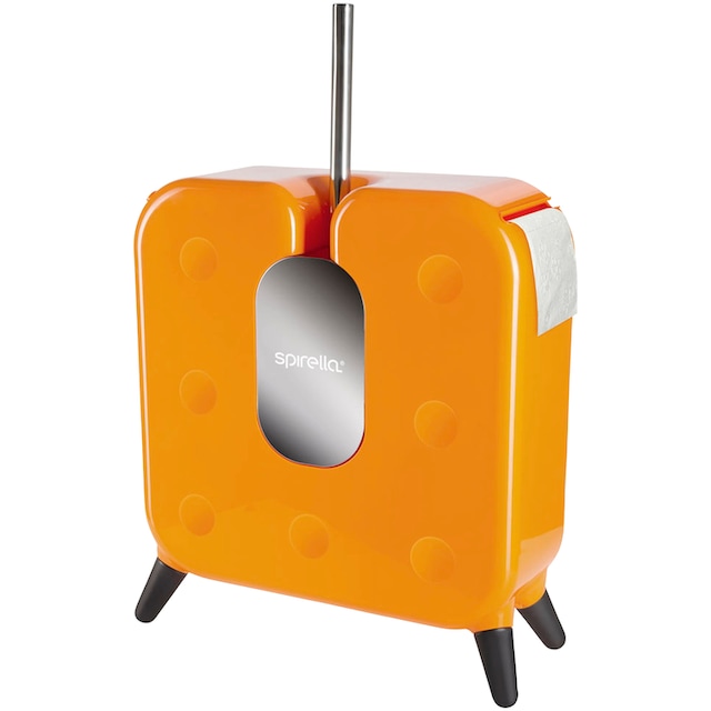 spirella WC-Garnitur »CUBE«, aus Kunststoff, WC-Bürste und  Toilettenpapierhalter 2 in 1, orange online kaufen