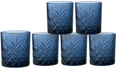 Home affaire Whiskyglas »Dorum«, (Set, 6 tlg.), durchgefärbtes Glas mit dekorativer... kaufen