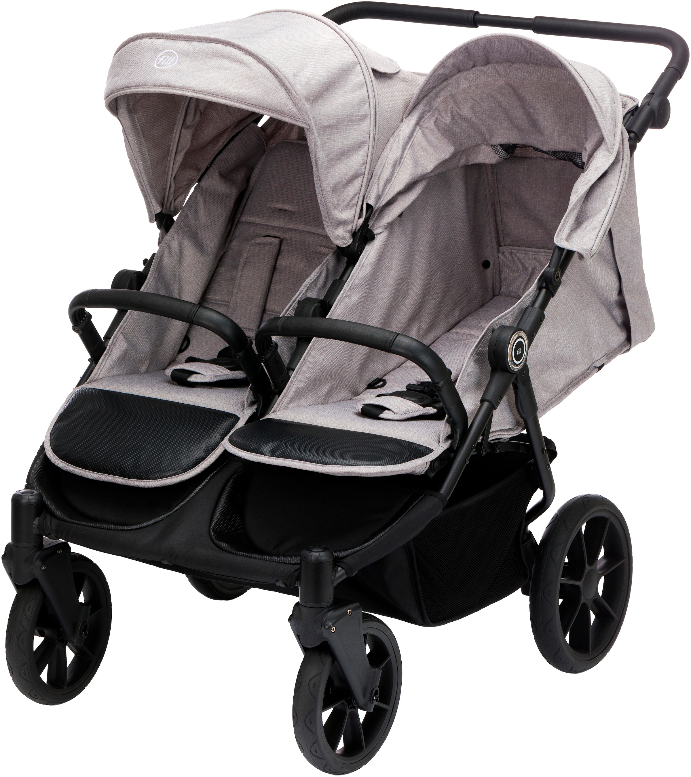 Fillikid Zwillingsbuggy »Duette, grau« 22 kg auch als Geschwisterwagen verwendbar; nur 75 cm breit