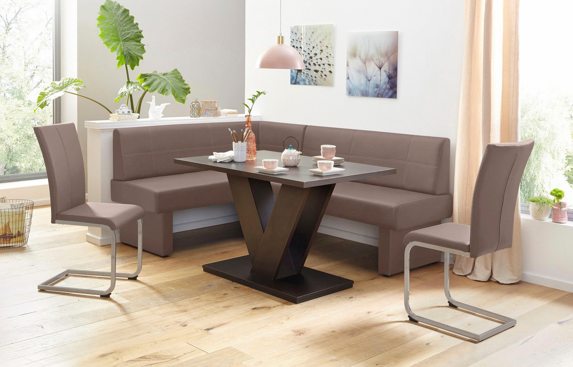 Home affaire Freischwinger »Nils«, (Set), 2 St., Kunstleder, Stuhl belastbar bis 120 Kg, Gestell Metall im Chrom-Look oder Schwarz