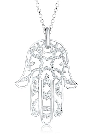 Elli Premium Collierkettchen »Hamsa Hand der Fatima Kristalle 925 Silber« kaufen