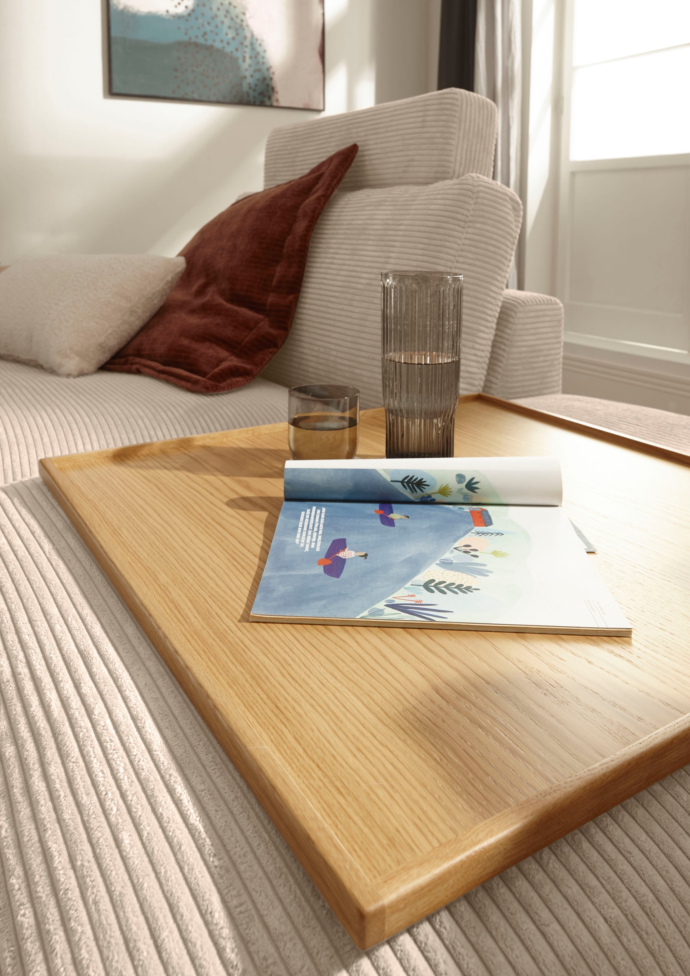 Musterring Wohnlandschaft »Lucia U-Form«, Cord-Bezug, inklusive Kopfstütze, Gesamtbreite 524 cm