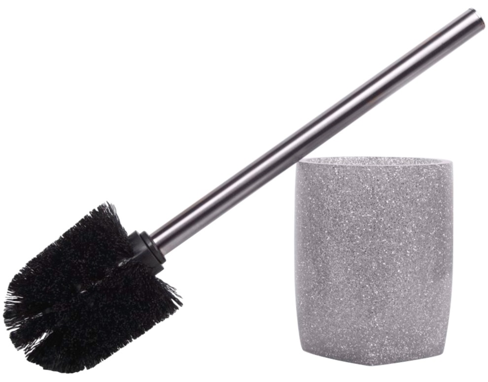 Sanilo Badaccessoire-Set »Glitzer Silber«, (Kombi-Set, 2 tlg.), bestehend aus Seifenspender und WC-Bürste, glänzend