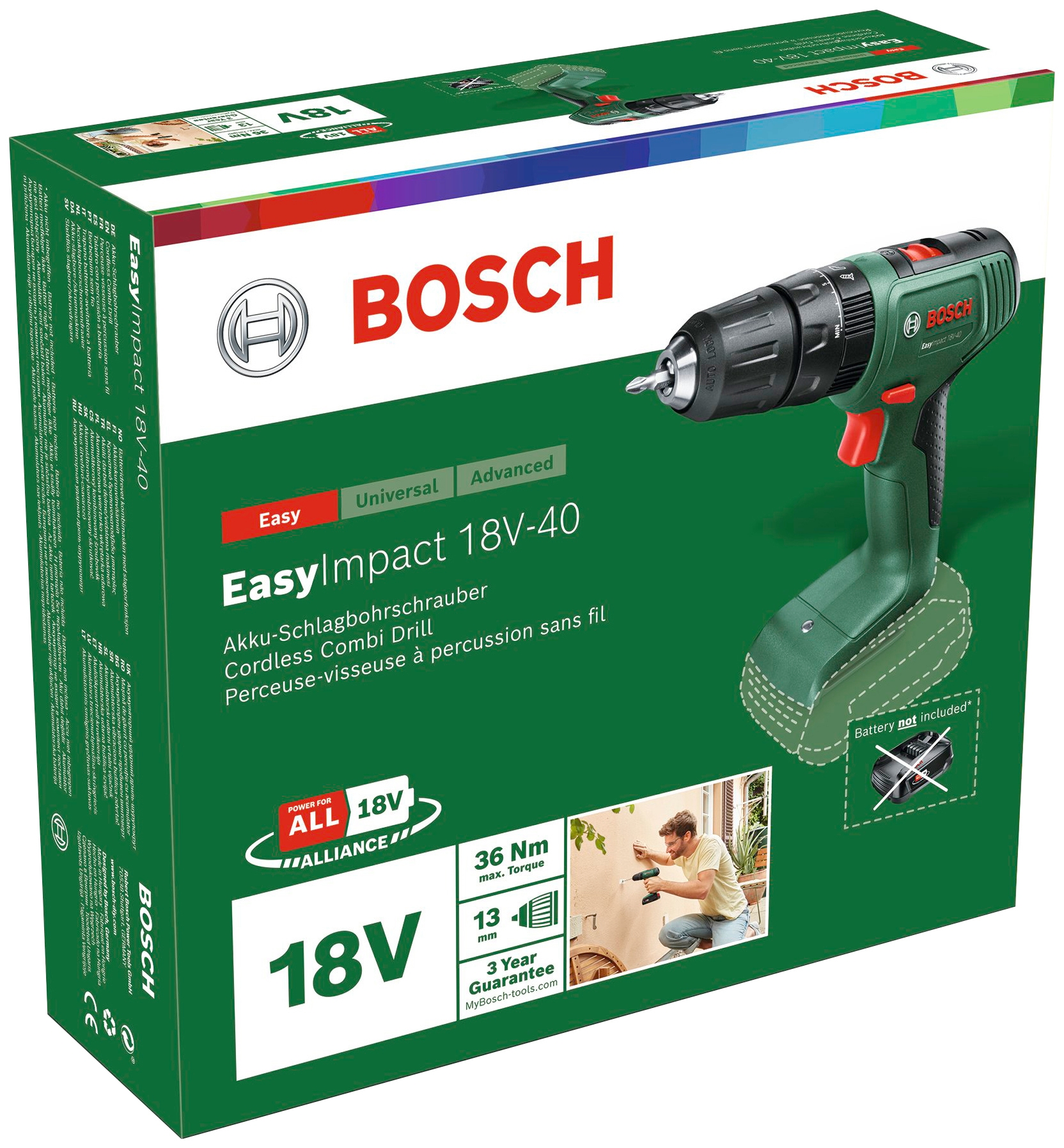 Bosch Home & Garden Akku-Schlagbohrschrauber »EasyImpact 18V-40«, ohne Akku und Ladegerät, 18 Volt System