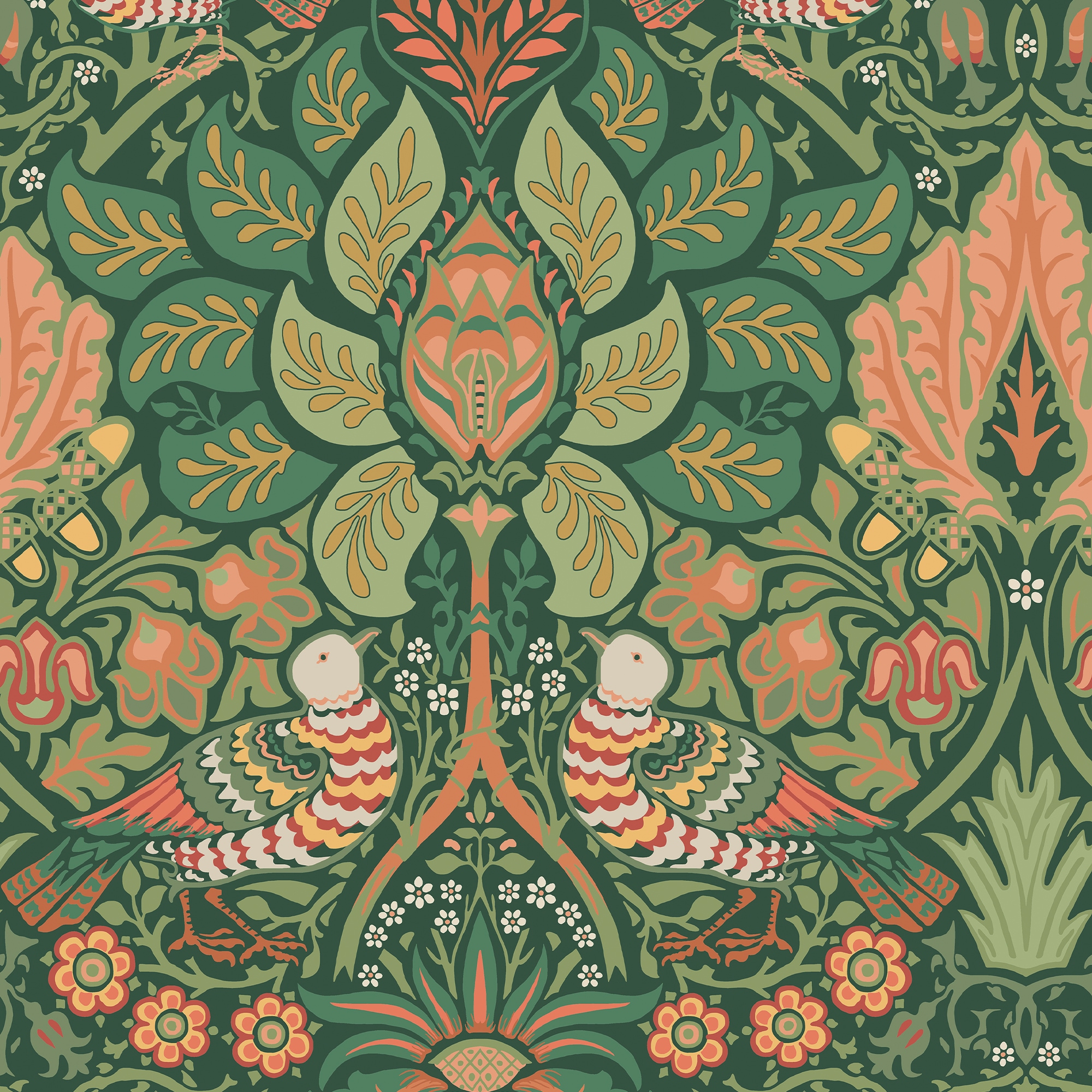 WILLIAM MORRIS AT HOME Vliestapete »Dove & Rose Woodland« Motiv glatt Design Tapeten