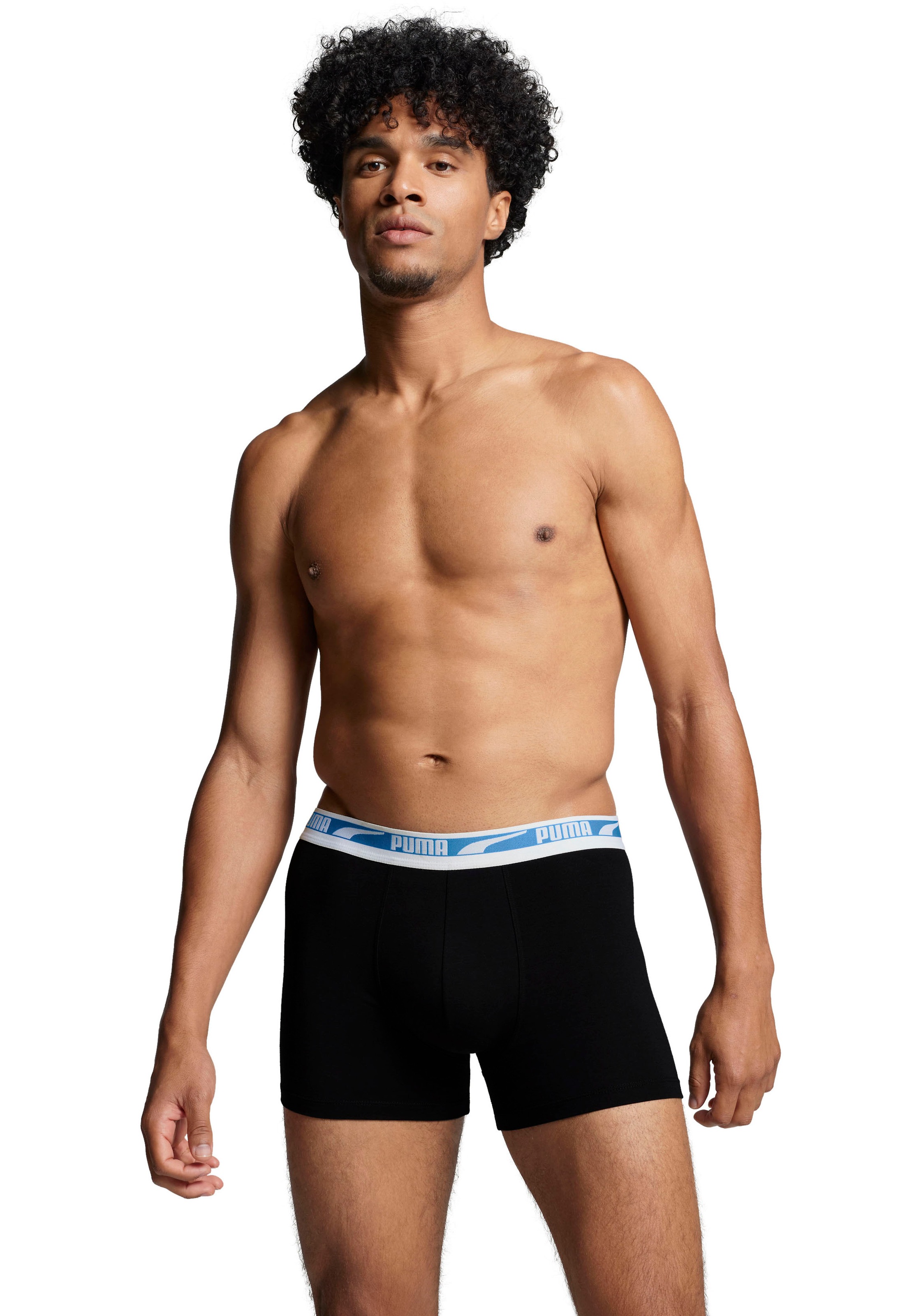 PUMA Boxershorts »MEN MULTI LOGO BOXER 2P«, (2er Pack), Komfortbund