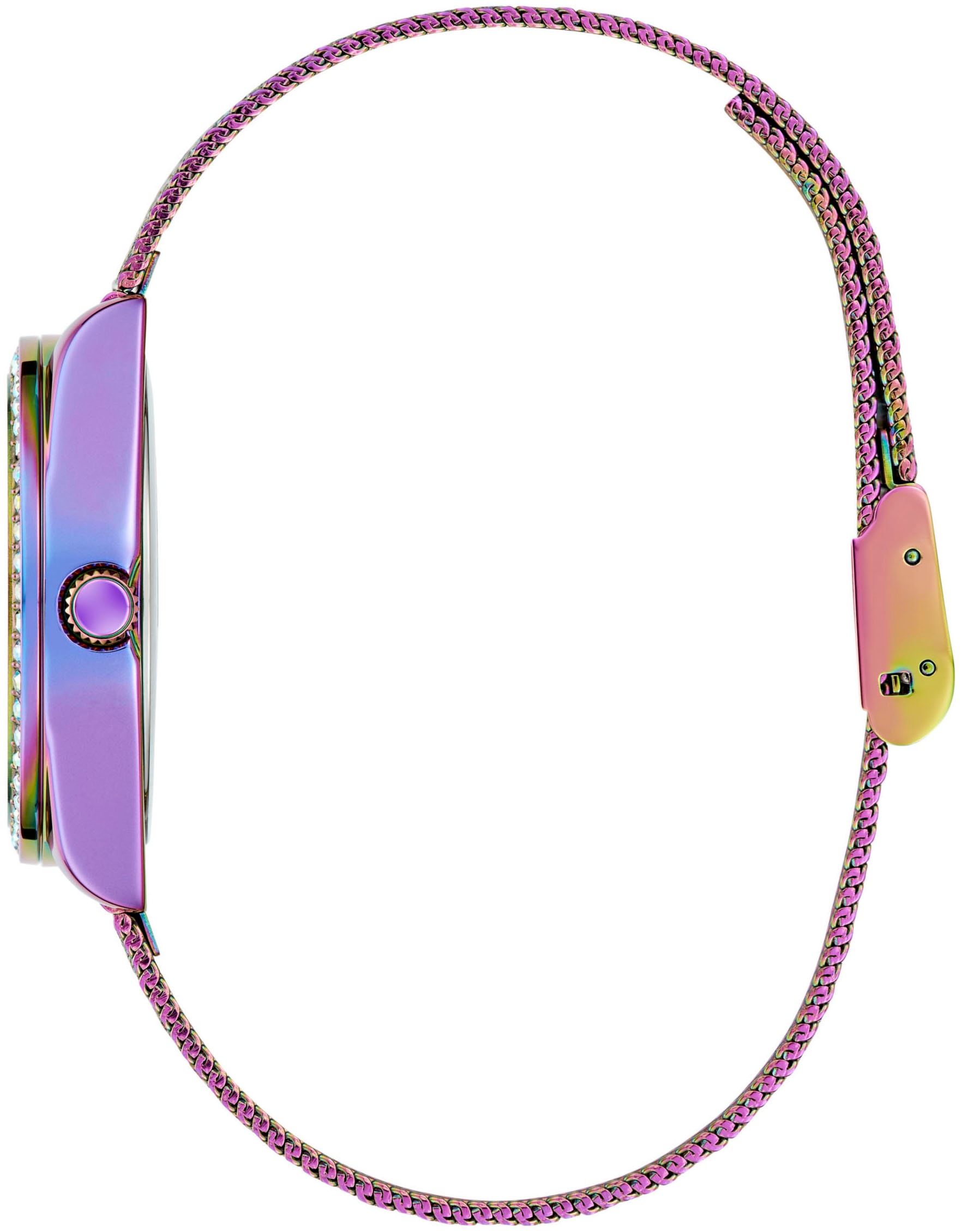 Guess Quarzuhr »BOA«, Armbanduhr, Damenuhr, Kristallsteine, Mineralglas, Edelstahlarmband