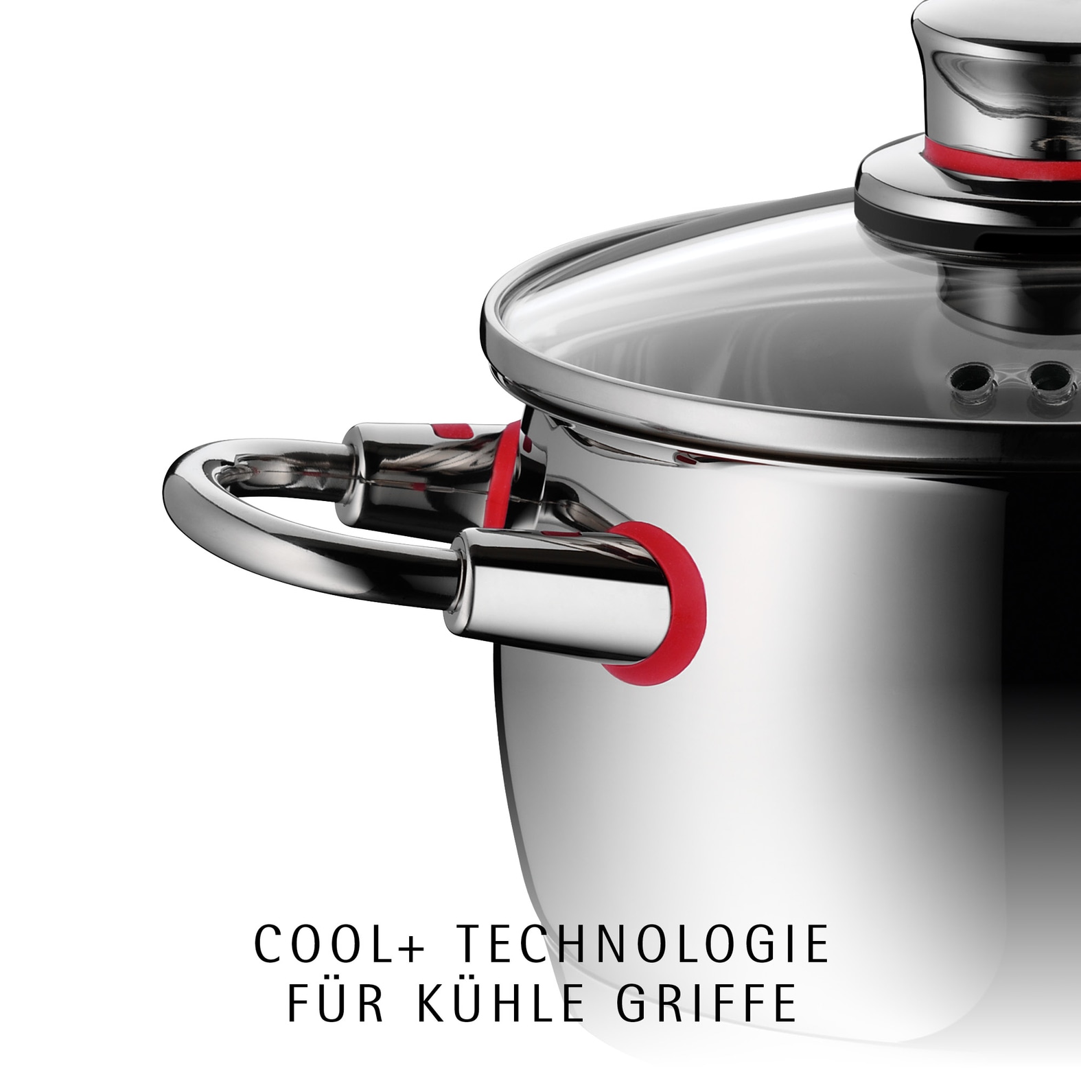 WMF Topf-Set »Quality One Induktion 5-teilig, Kochtopf Set mit Glasdeckel« Set, Bratentopf Ø 20 cm, Fleischtopf Ø 16/20/24 cm, Stielkasserolle Ø 16 cm, 5 Stk. tlg. Cromargan® Edelstahl Rostfrei 18/10