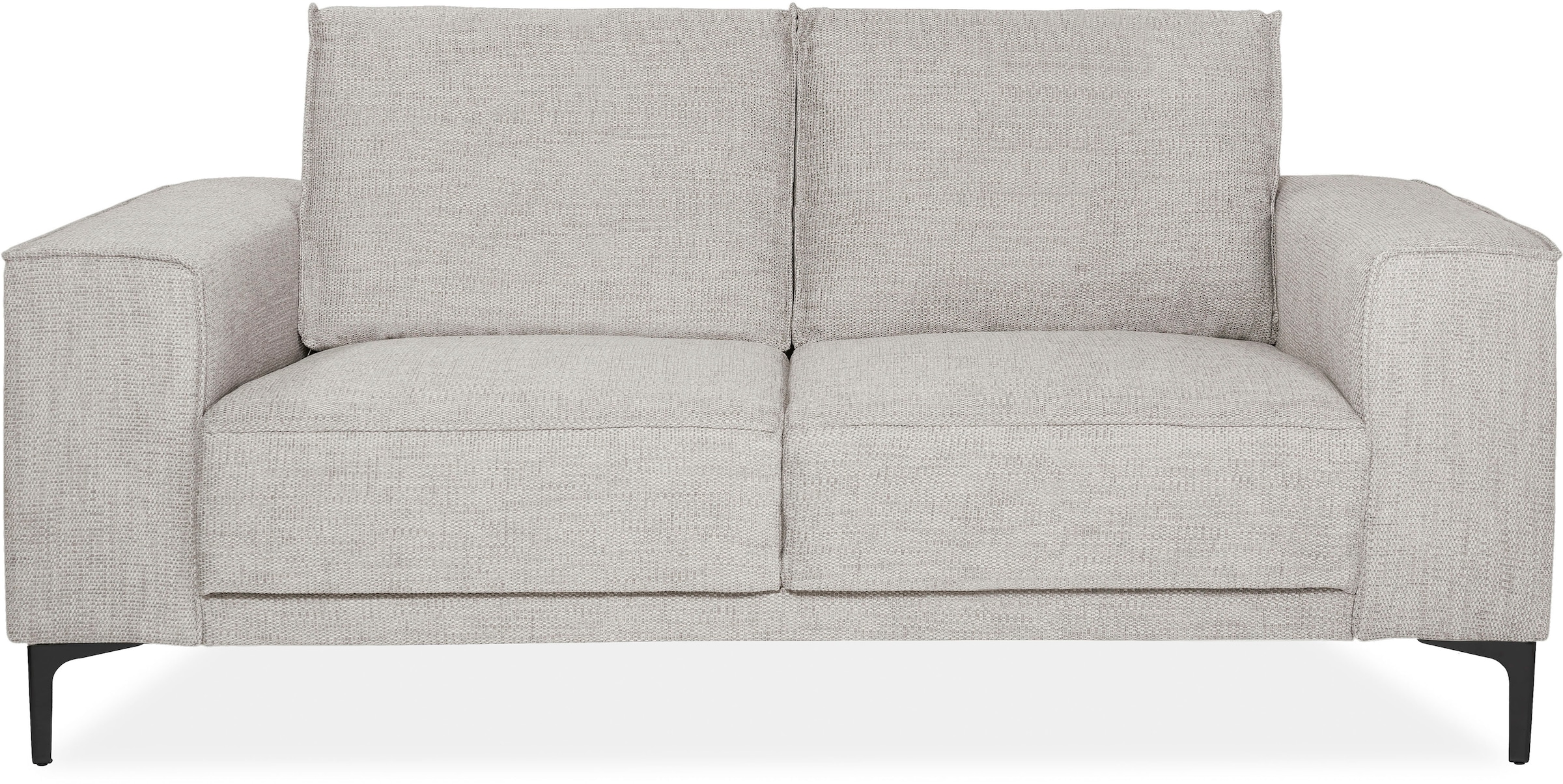 Places of Style 2-Sitzer »Kompaktsofa Oland, Struktur, Flachgewebe, Luxus-Microfaser, Boucle«, 164 cm, Wellenunterfederung, Skandi-Design, Metallfüße