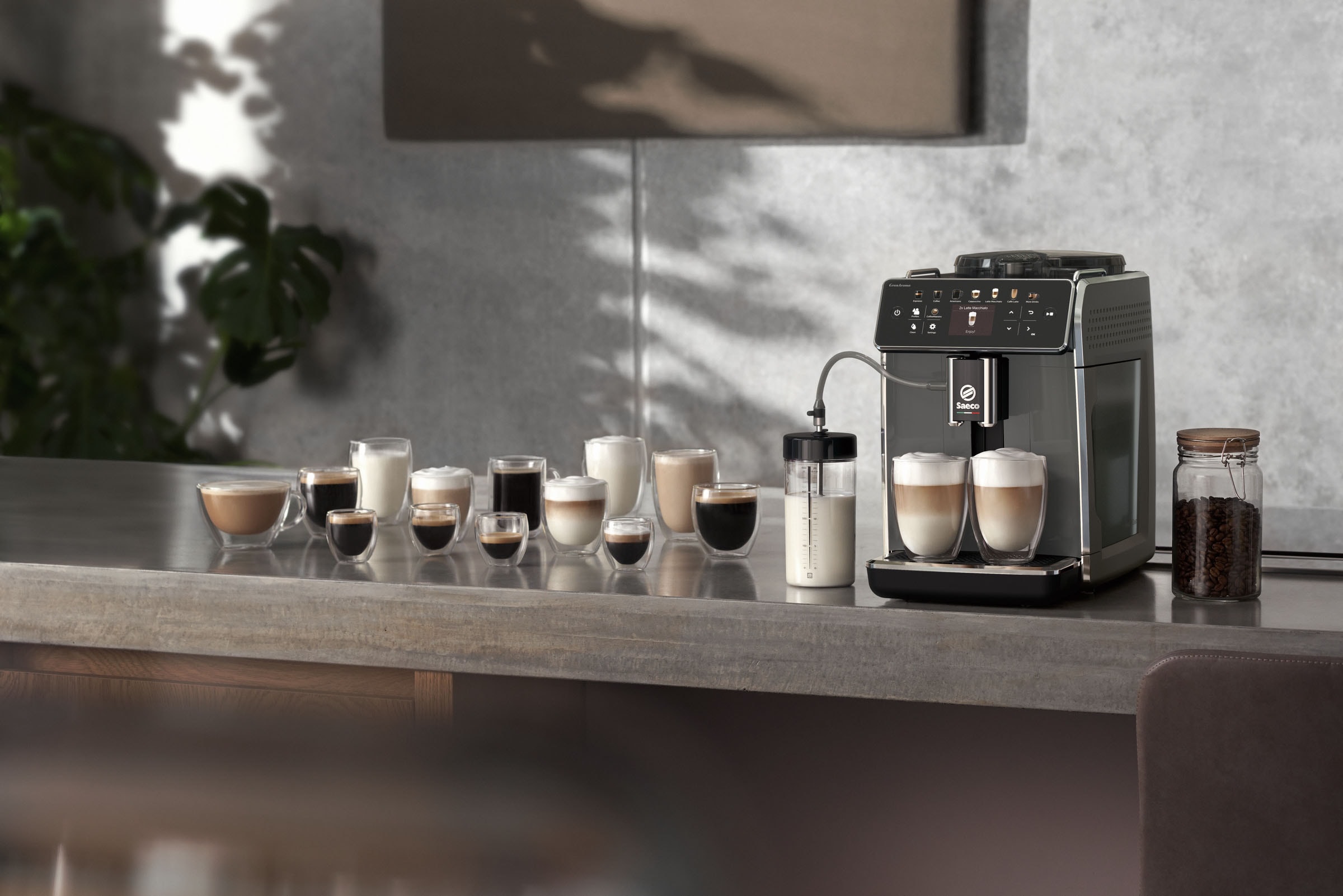 Saeco Kaffeevollautomat »SM6580/50 GranAroma ,  14 Kaffeespezialitäten« 4 Benutzerprofilen und TFT Display