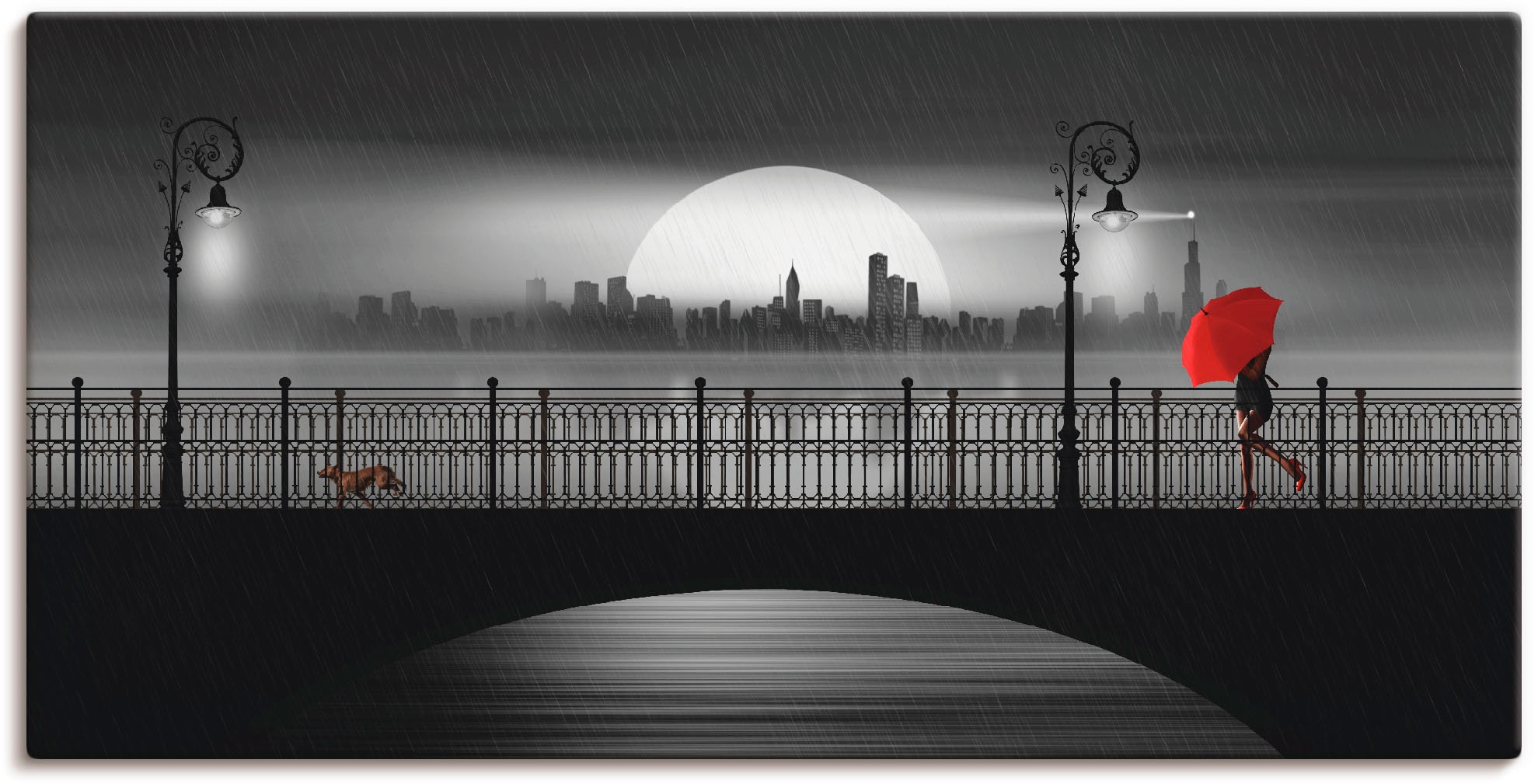 Artland Wandbild »Die Brücke im Regen«, Brücken, (1 St.), als Leinwandbild, günstig online kaufen