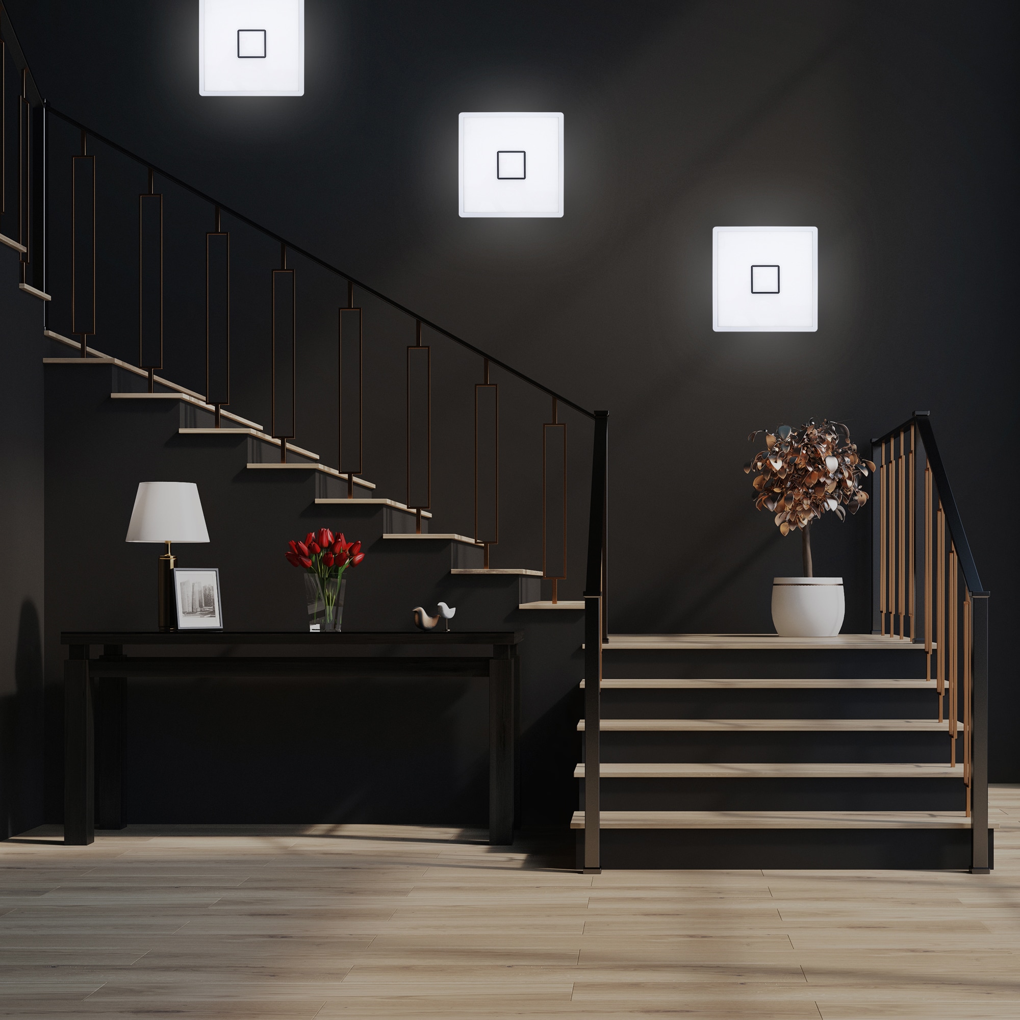 B.K.Licht LED Deckenleuchte, 1 Raten Wohnzimmer inkl. Slim LED 2400lm kaufen ultraflach Panel auf Deckenlampe flammig-flammig, Flur 18W