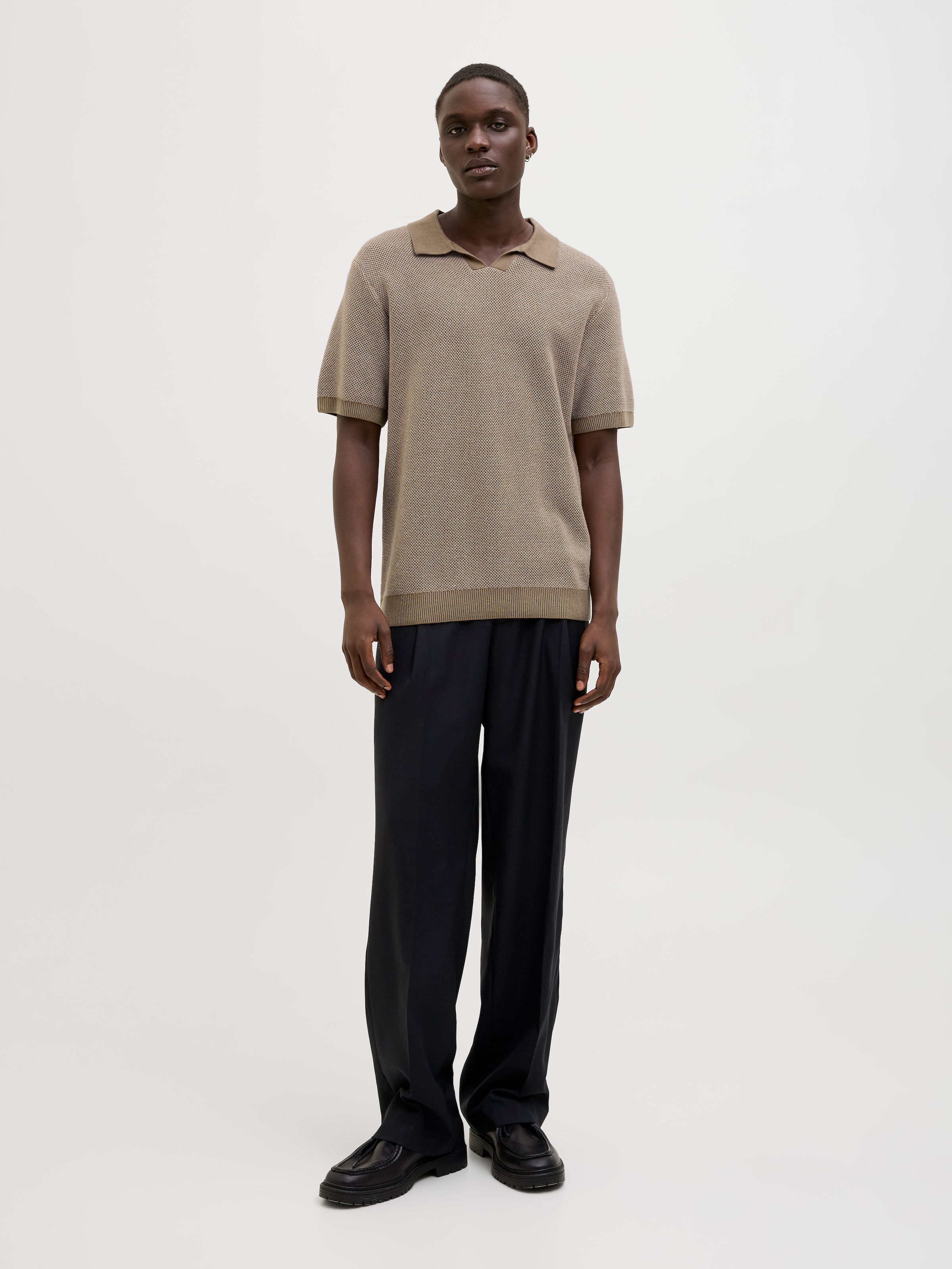 Jack & Jones Rundhalspullover »JPRCCEASTON KNIT SPLIT NECK SS SN«