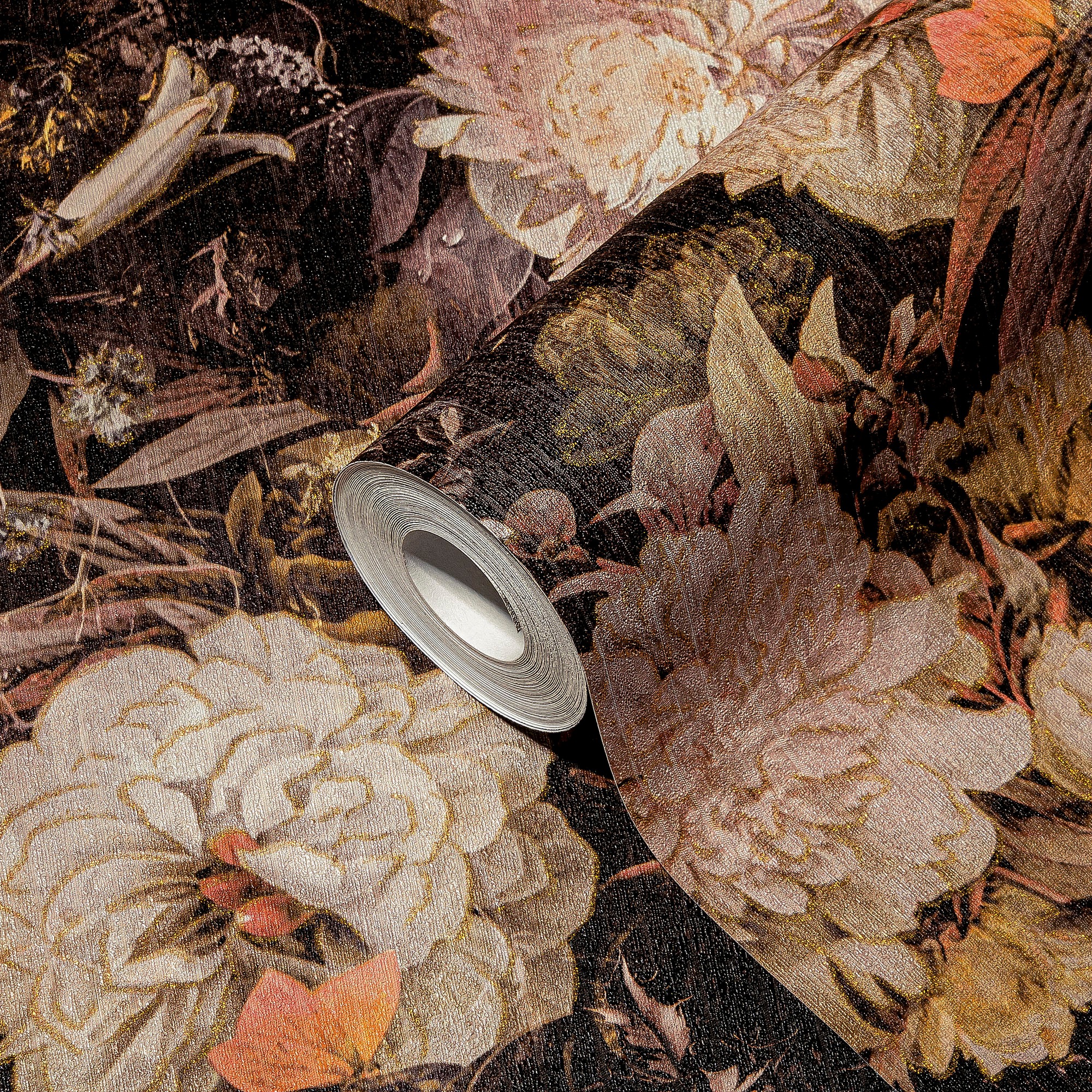 A.S. Création Vliestapete »THE BOS Blumentapete Floral«, leicht glänzend-gemustert-abstrakt, Blumenwand Tapeten Wohnzimmer Schlafzimmer Küche modern Design Optik