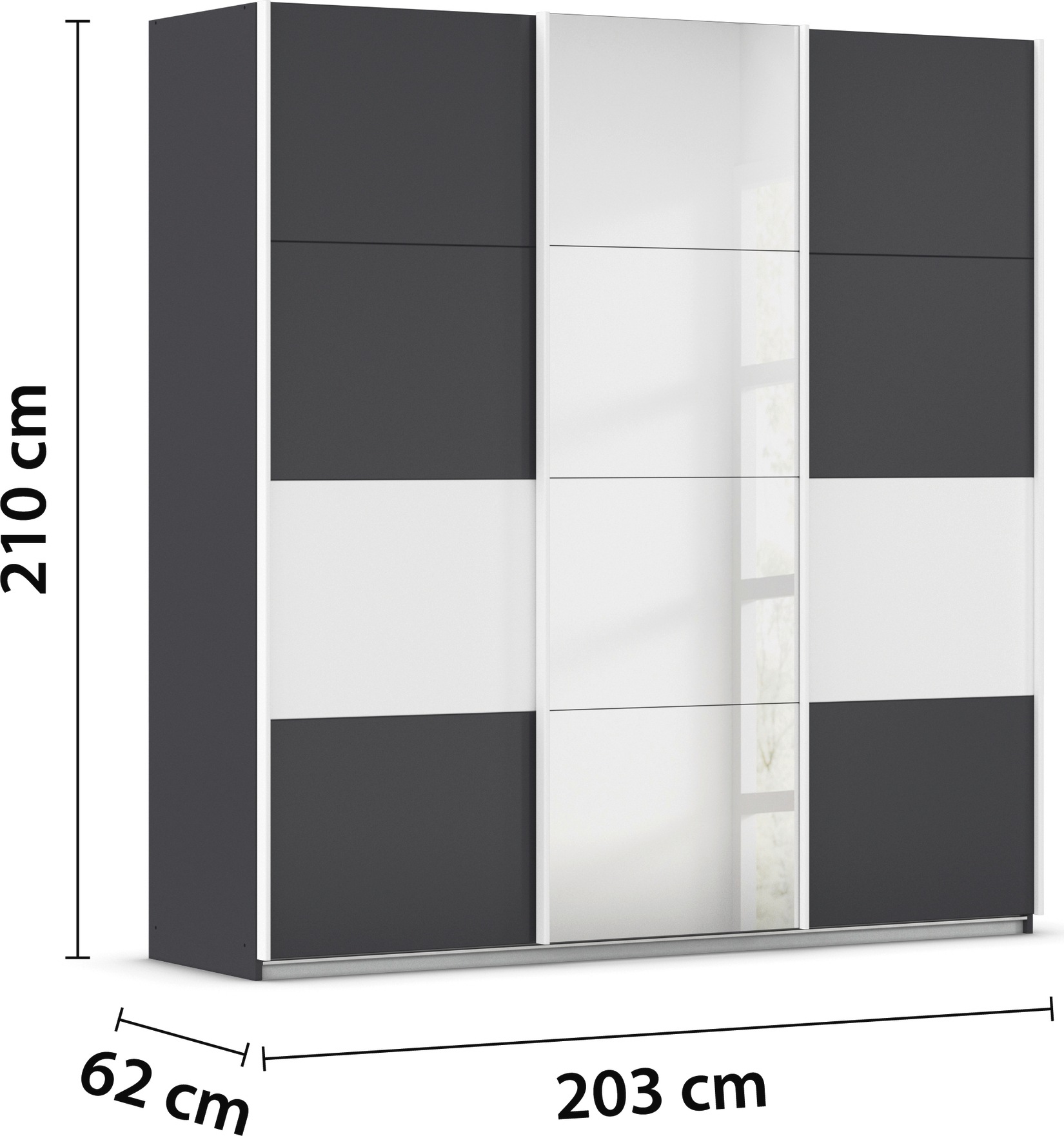 rauch Schwebetürenschrank »Schwebetürenschrank Kleiderschrank Schrank Garderobe CORTONA«, inkl. Inneneinteilung, 2 Stoffboxen und zusätzlichen Einlegeböden
