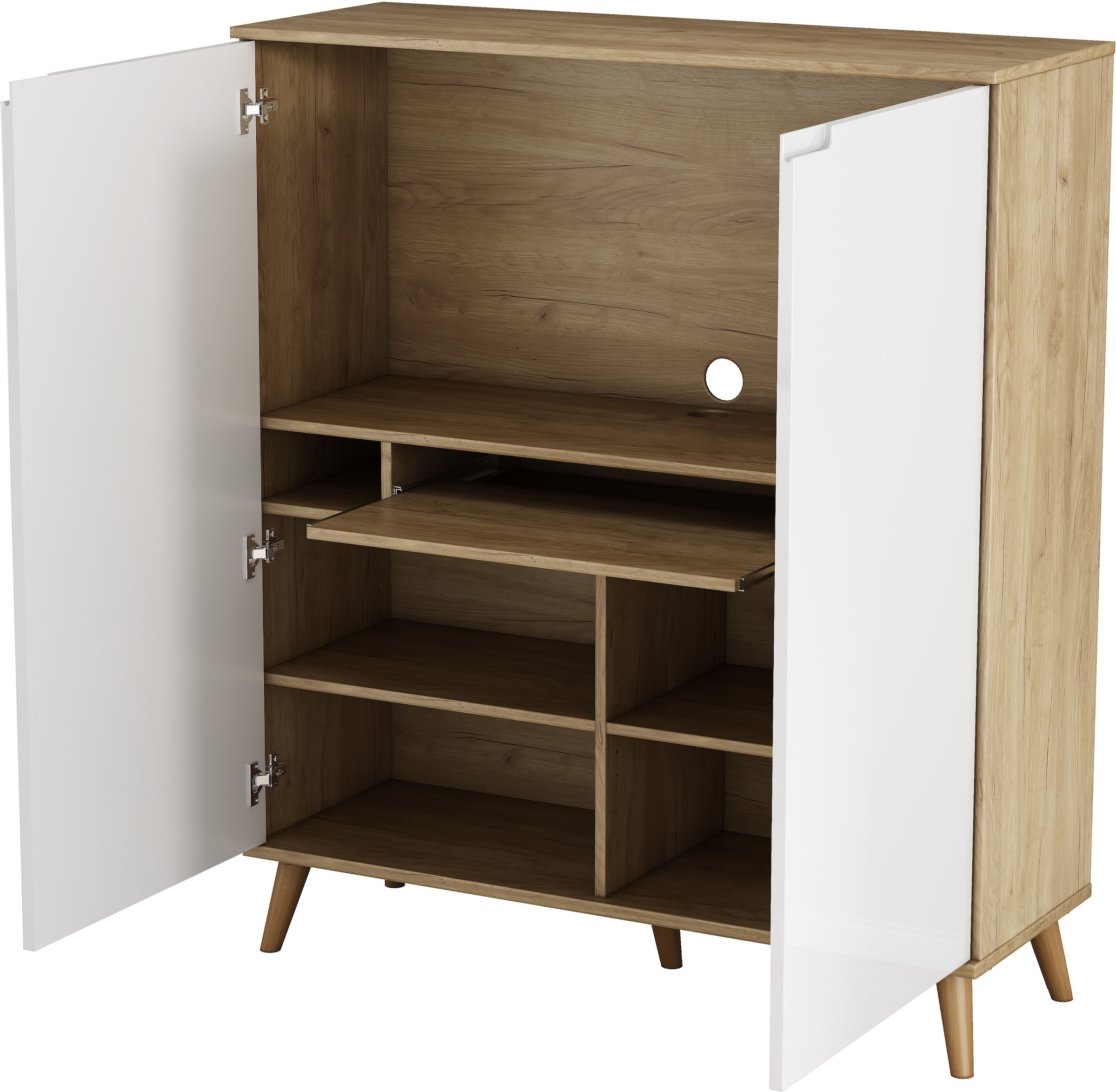 OTTO home PC-Schrank mit Tastaturauszug, (B/T/H): 110/35,7/129 cm