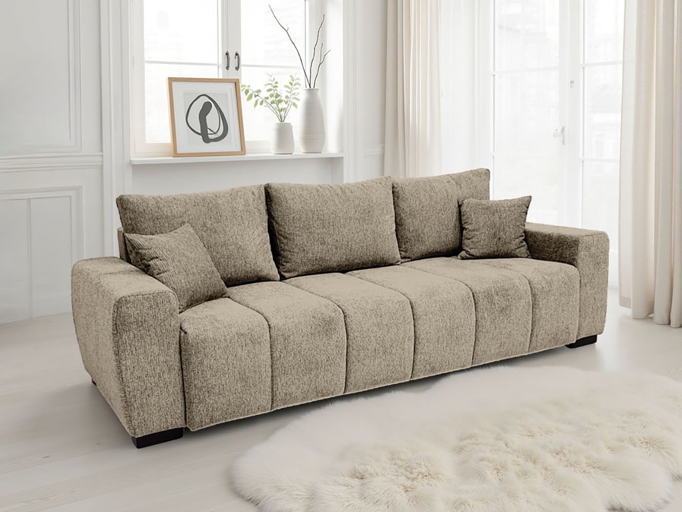 Home affaire Schlafsofa »Bello« mit Bettfunktion, Bettkasten, Frei im Raum günstig online kaufen