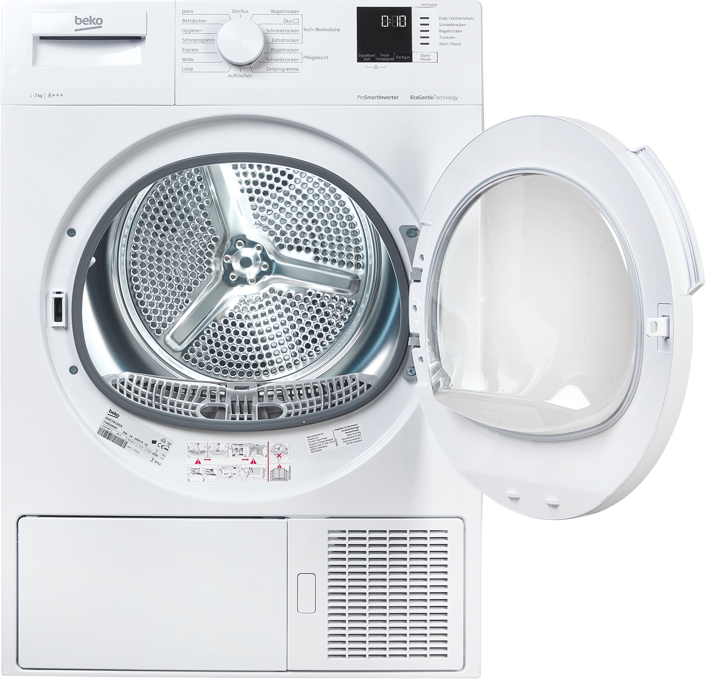 BEKO Wärmepumpentrockner »DHC7512GX«, 7 kg