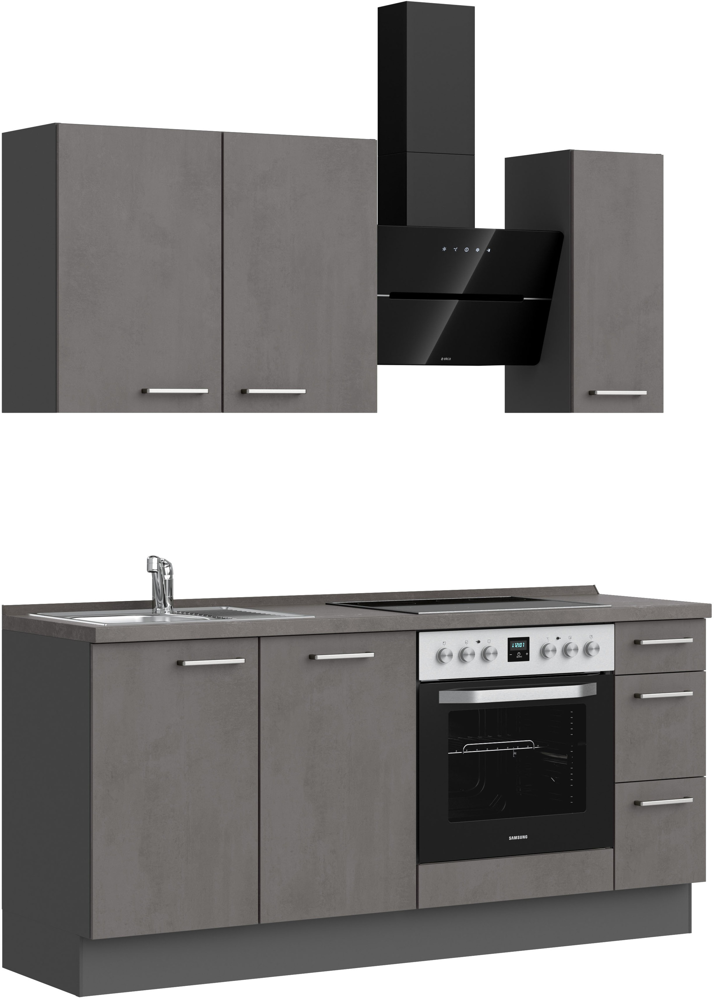 nobilia® Küchenzeile »"Riva II"«, vormontiert, Ausrichtung wählbar, Breite 180 cm, wahlw. mit E-Geräten