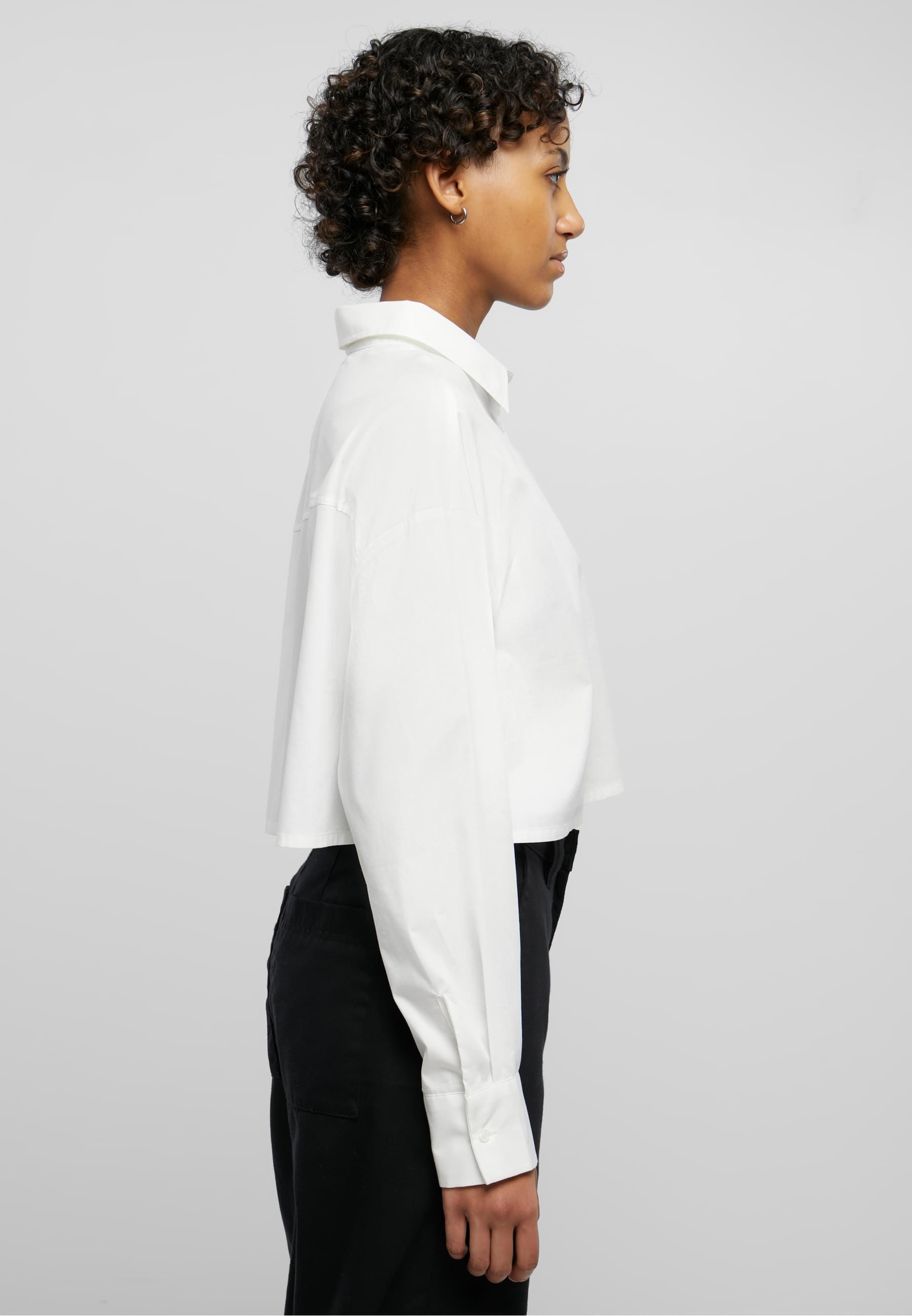 URBAN CLASSICS Klassische Bluse »Urban Classics Damen Ladies Cropped Oversized Blouse«