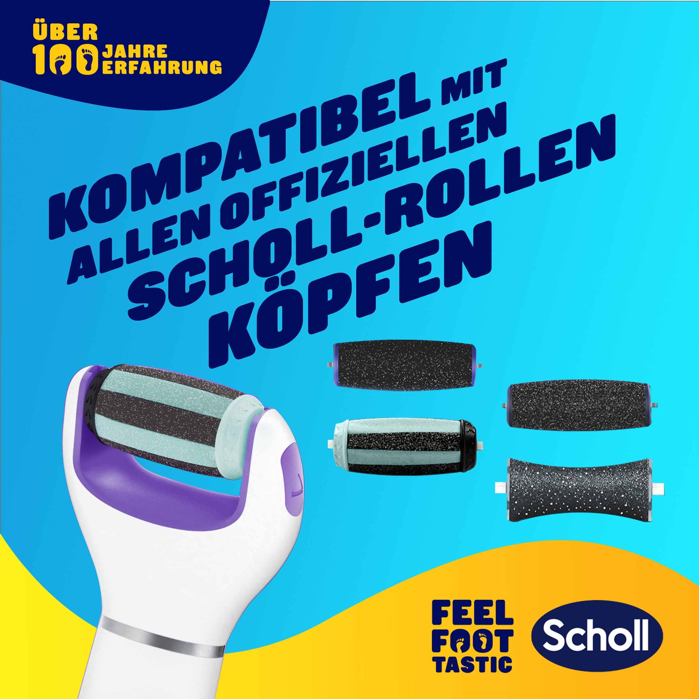 Scholl Elektrischer Hornhautentferner »Expert Care 2-in-1 File & Smooth elektrischer Hornhautentferner«, (Packung), Hornhaut Entfernung für seidig weiche Füße