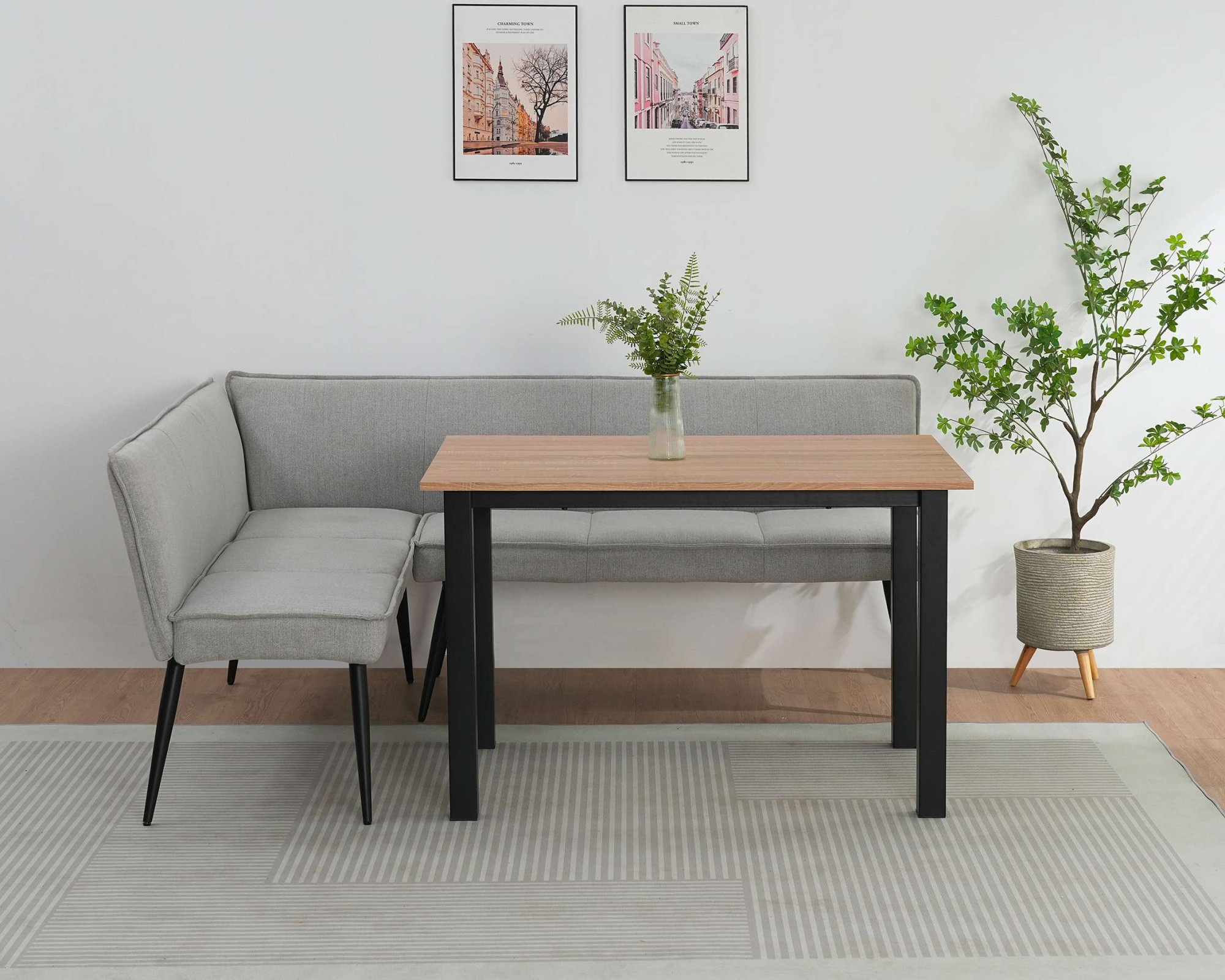 OTTO home Essbank »Ianna« schwarze Metallbeine, pflegeleichtem Webstoff Bezug, Breite 193 cm