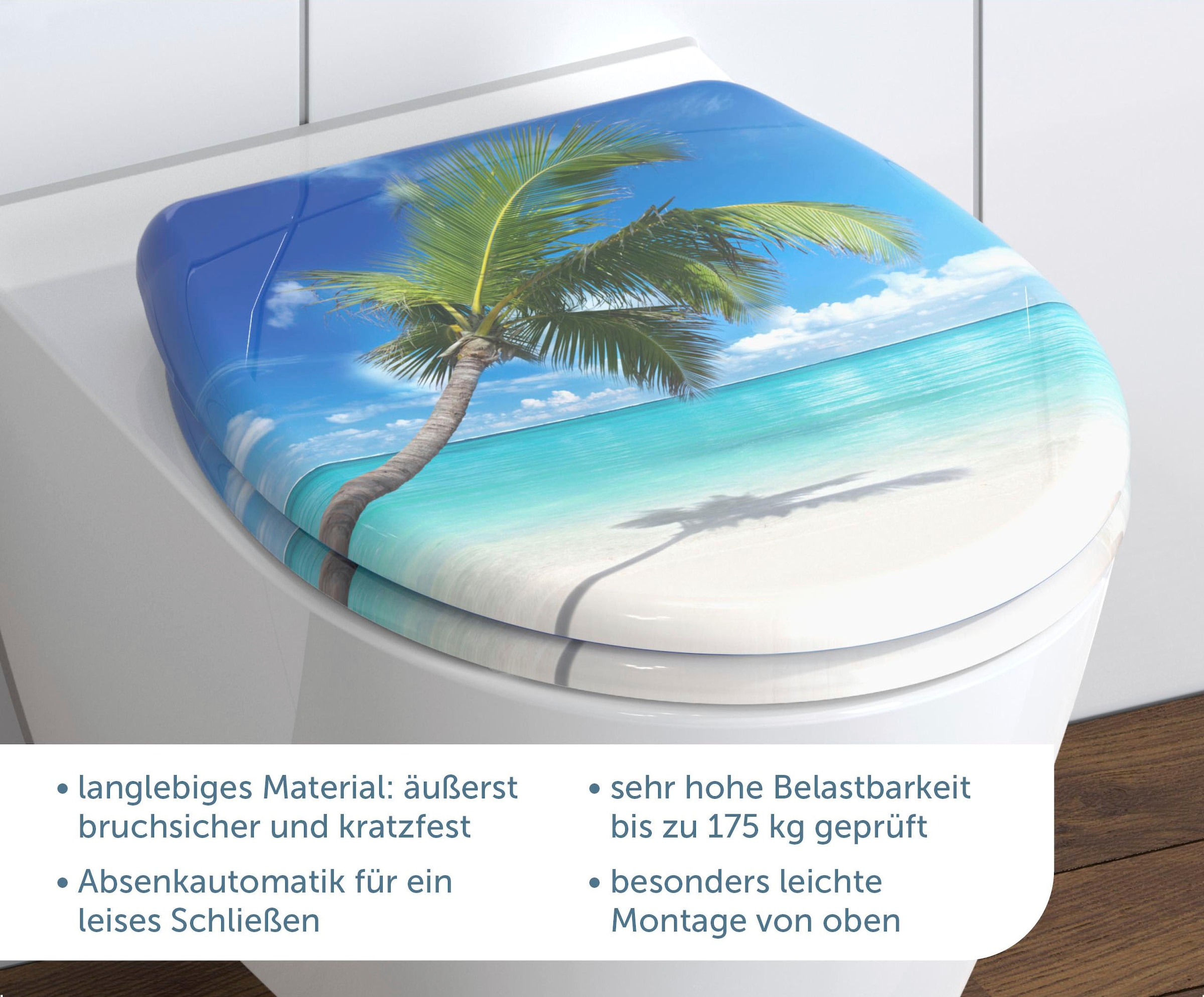 Schütte WC-Sitz »CARRIBEAN«, Duroplast, mit Absenkautomatik und Schnellverschluss
