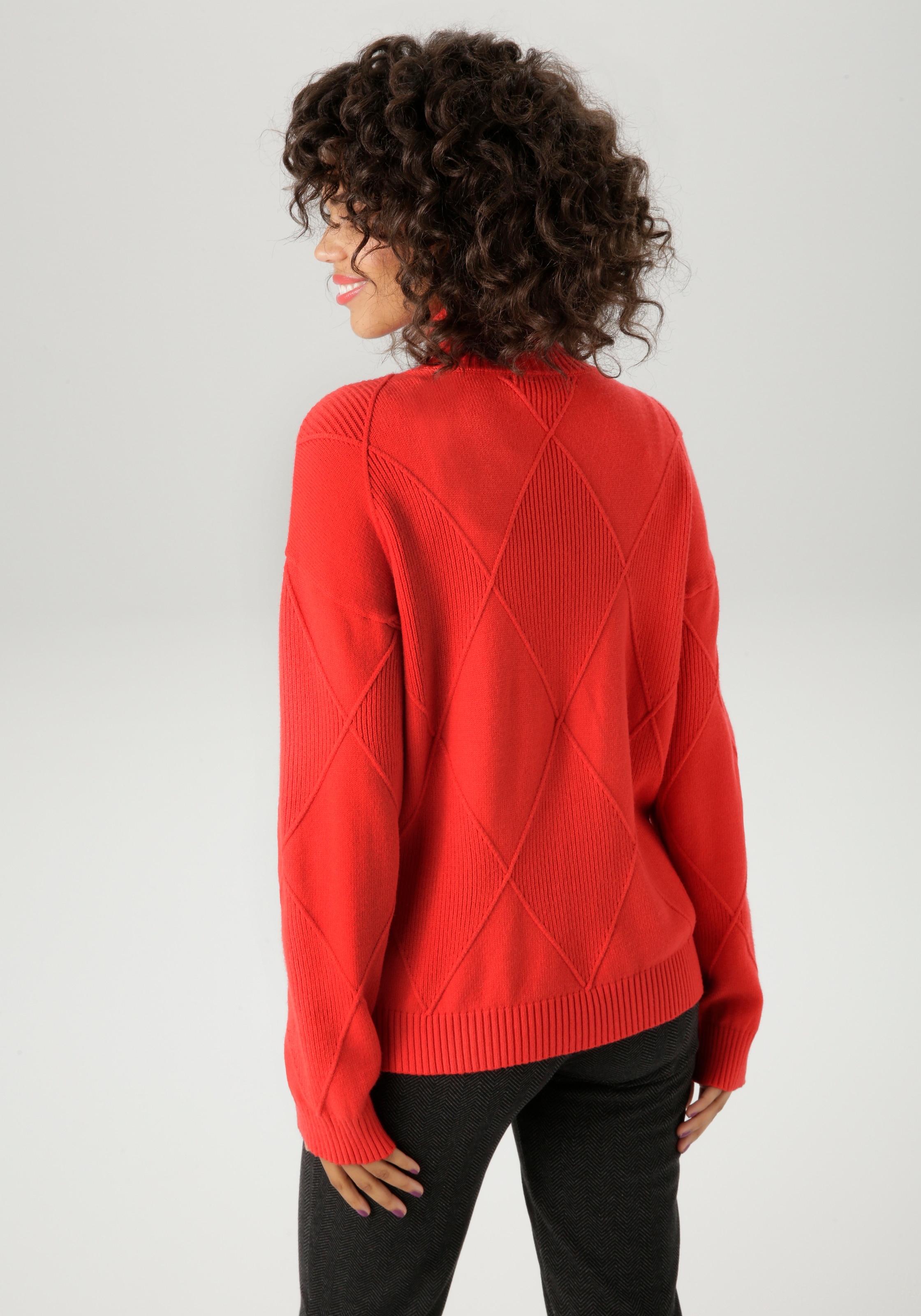 Aniston CASUAL Strickpullover, im trendigen Rauten-Muster - NEUE KOLLEKTION