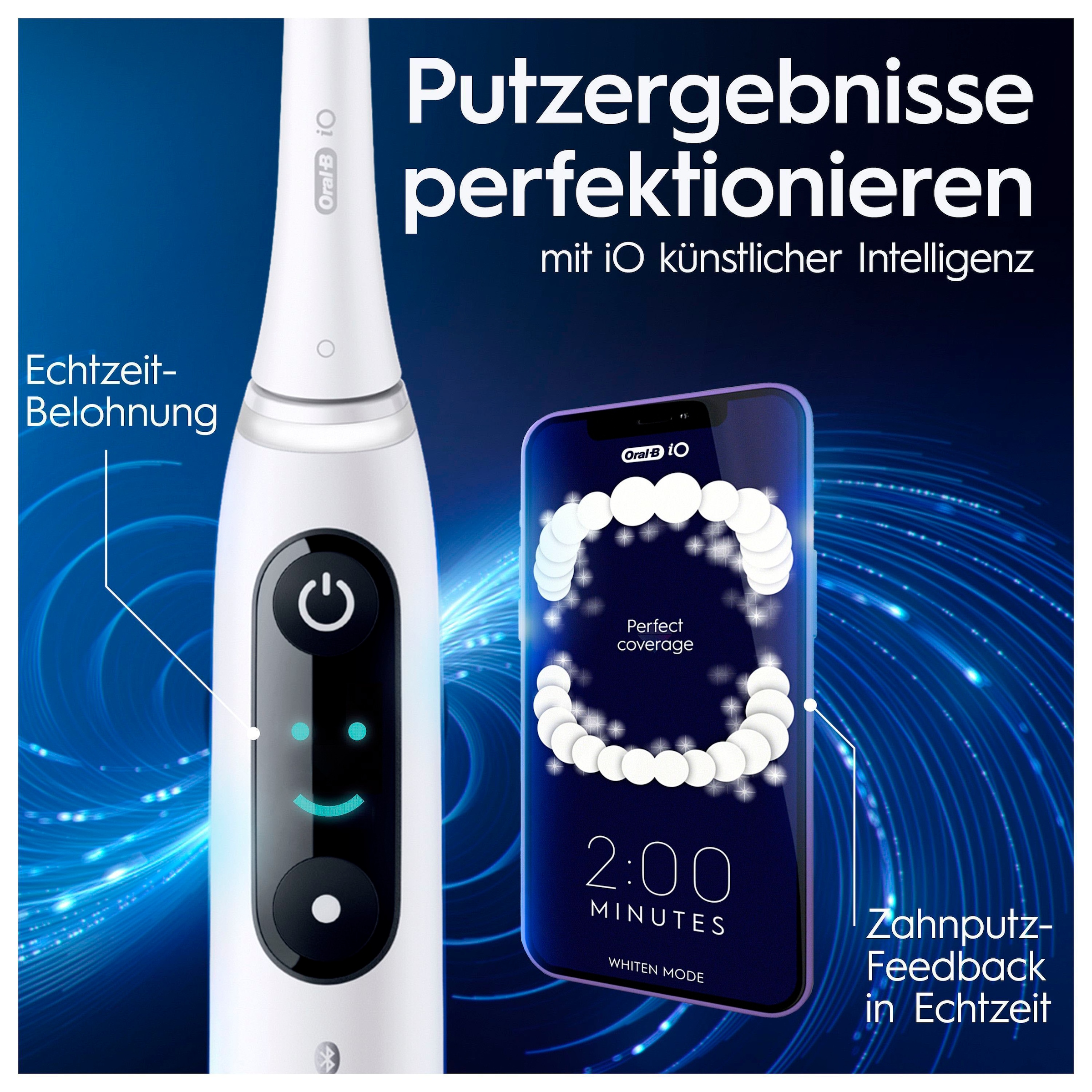 Oral-B Elektrische Zahnbürste »iO 8«, 2 St. Aufsteckbürsten, mit Magnet-Technologie, 6 Putzmodi, Farbdisplay & Reiseetui