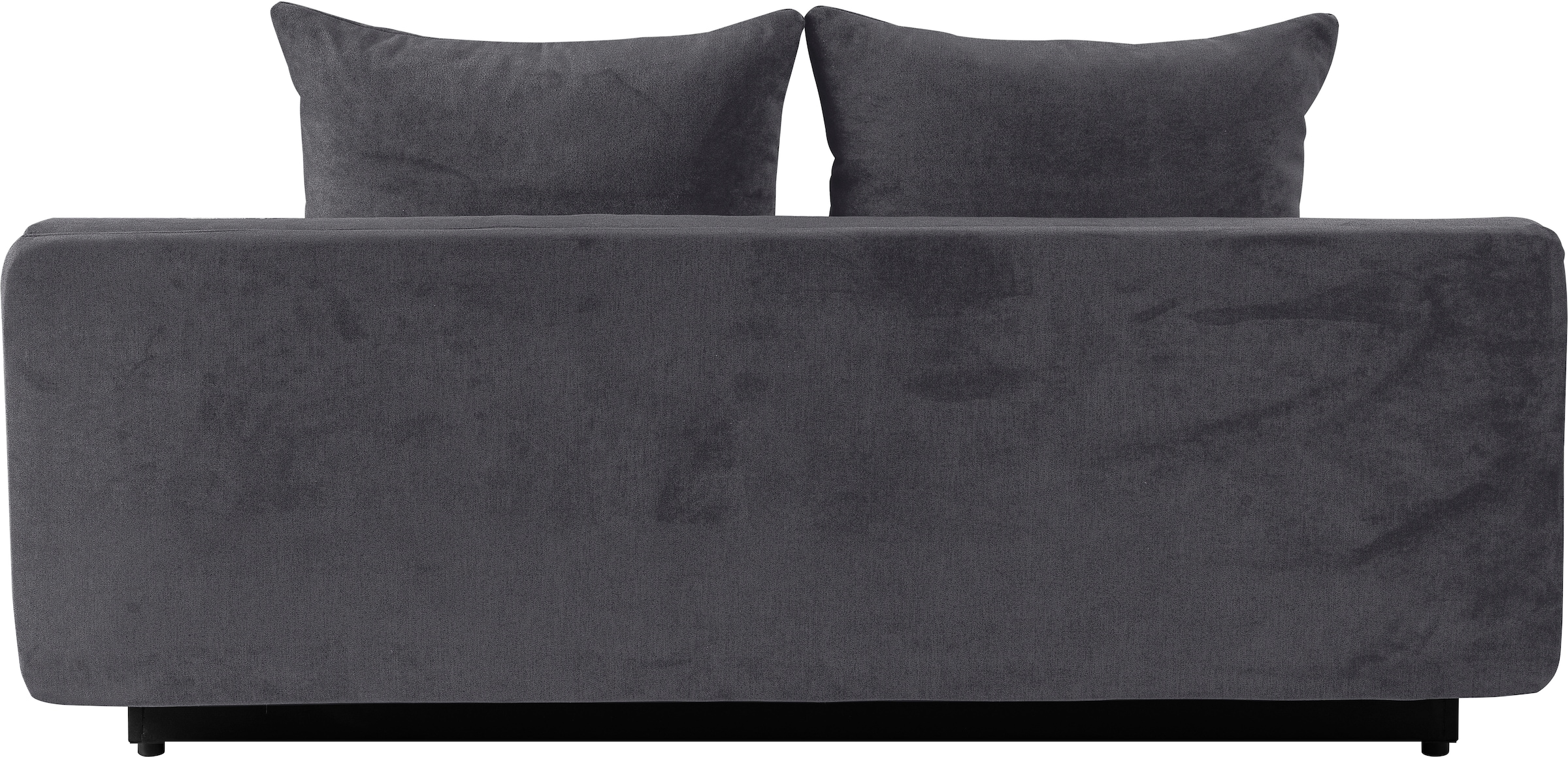 WERK2 Schlafsofa »Biggi komfortabel & elegant, Schlaffunktion, Bettkasten, Breite 206 cm«, inkl. losen Kissen, Struktur weich ASTON, dunkelgrau