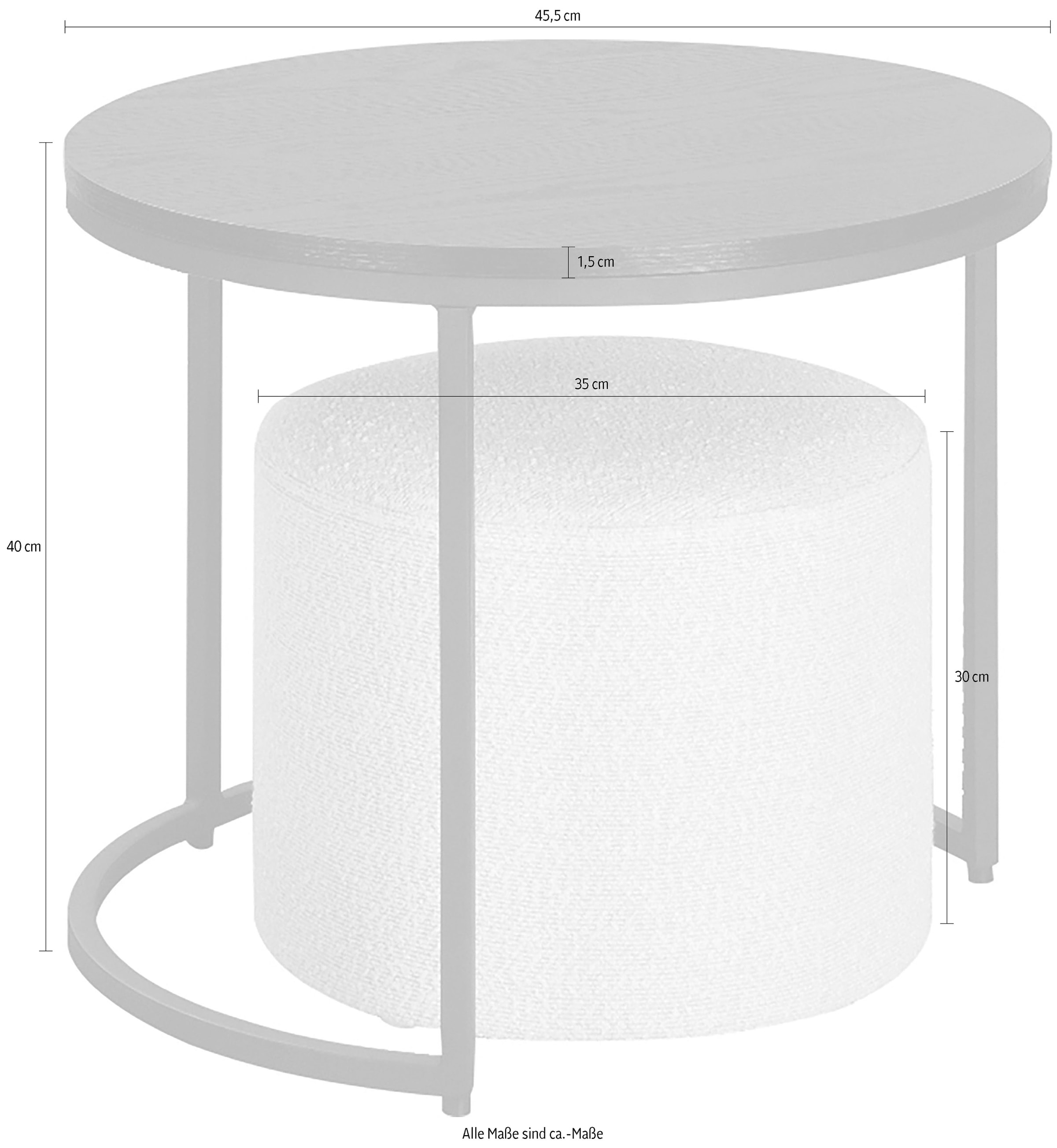 Home affaire Couchtisch »Mayres«, mit integriertem Pouf, Höhe 40 cm