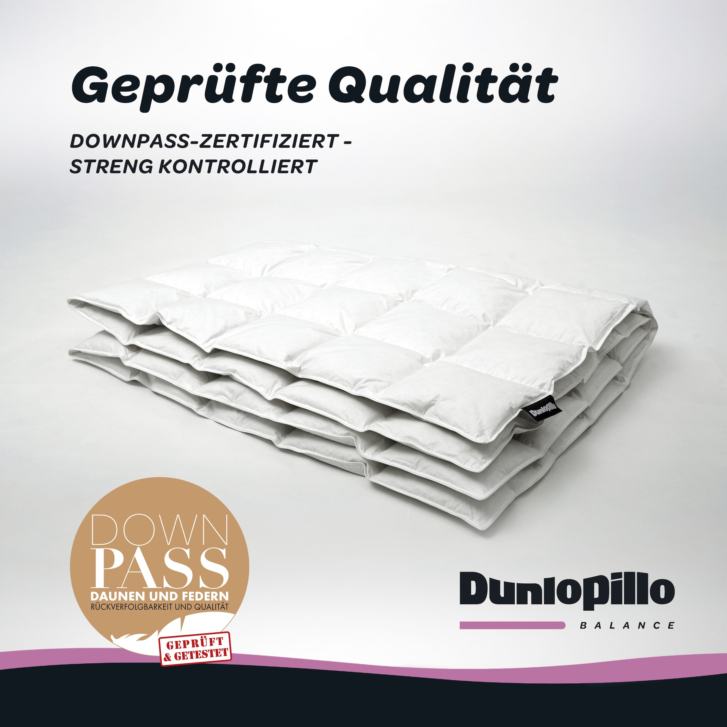 Dunlopillo Daunenbettdecke »Balance, "NEUHEIT" Bettdecke in 135x200 cm & weitere Größen« leicht Füllung 90% Daunen & 10% Federn 1 Stk. tlg. Hergestellt in Deutschland
