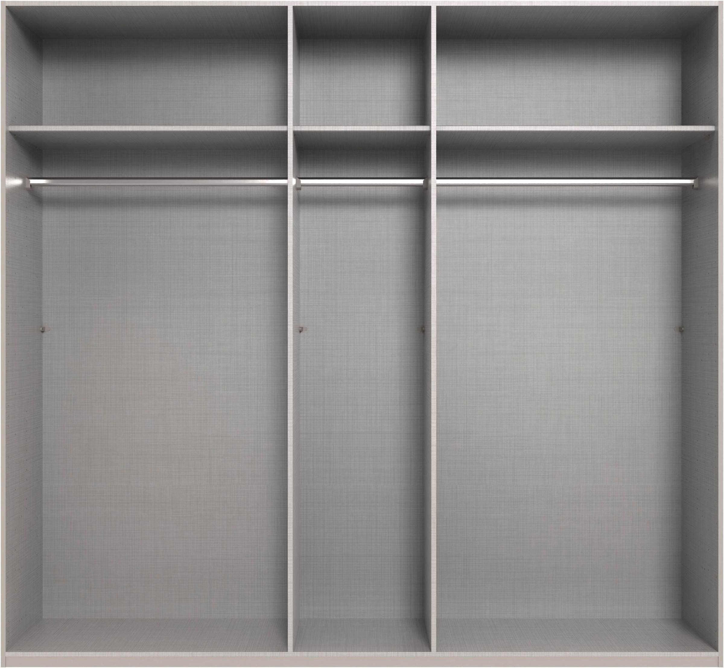 Wimex Kleiderschrank »Mugano, in 5 Breiten und 2 Höhen, Made in Germany«, (in Basic oder Premium Ausstattung mit 2 weiteren Einlegeböden), mit langen Griffstangen aus Metall, wahlweise mit oder ohne Spiegel