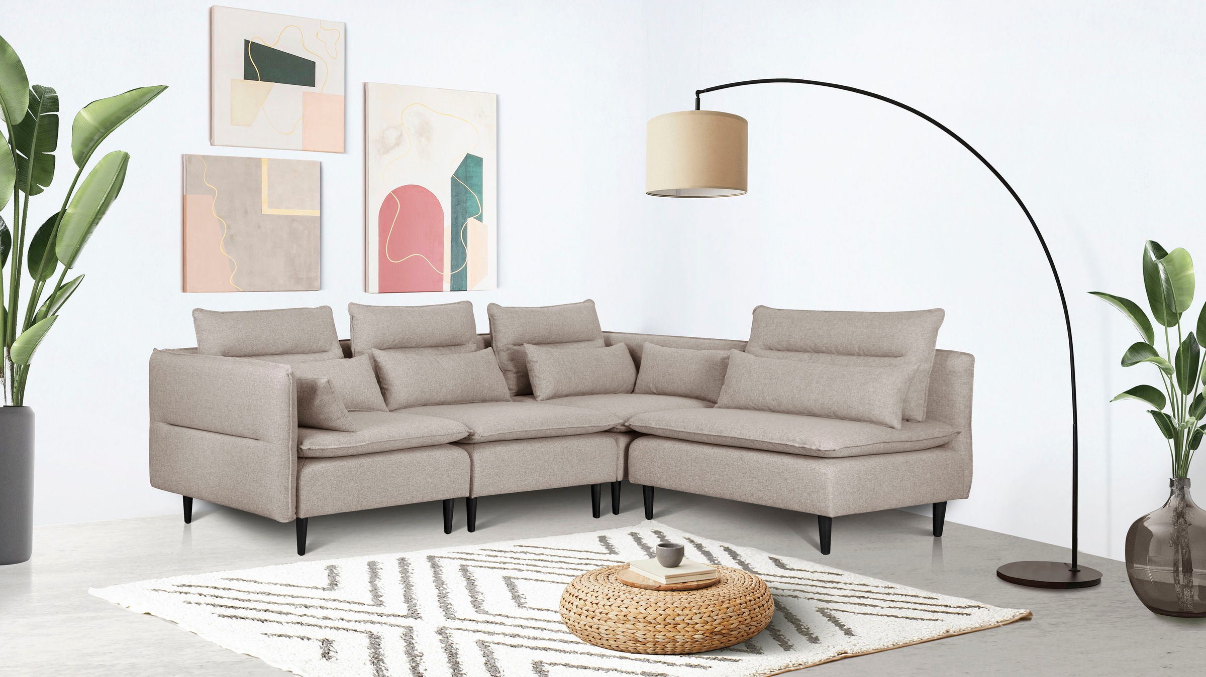 andas Ecksofa »ALVIK L-Form«, zusammengesetzt aus Modulen, erweiterbar mit günstig online kaufen