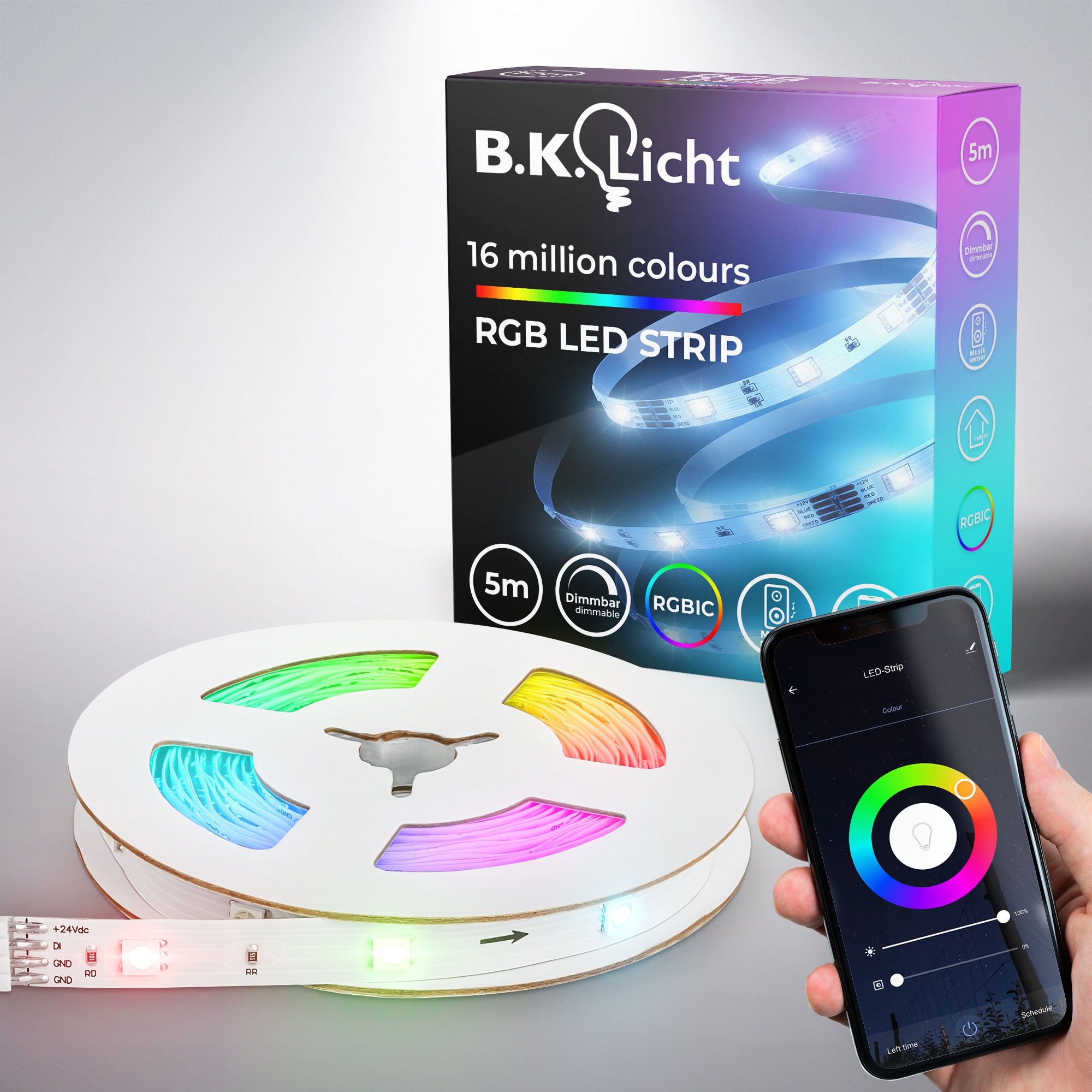 B.K.Licht LED Stripe »Wifi RGBIC LED Strip, 5 m, mit App Steuerung«, 150 St günstig online kaufen