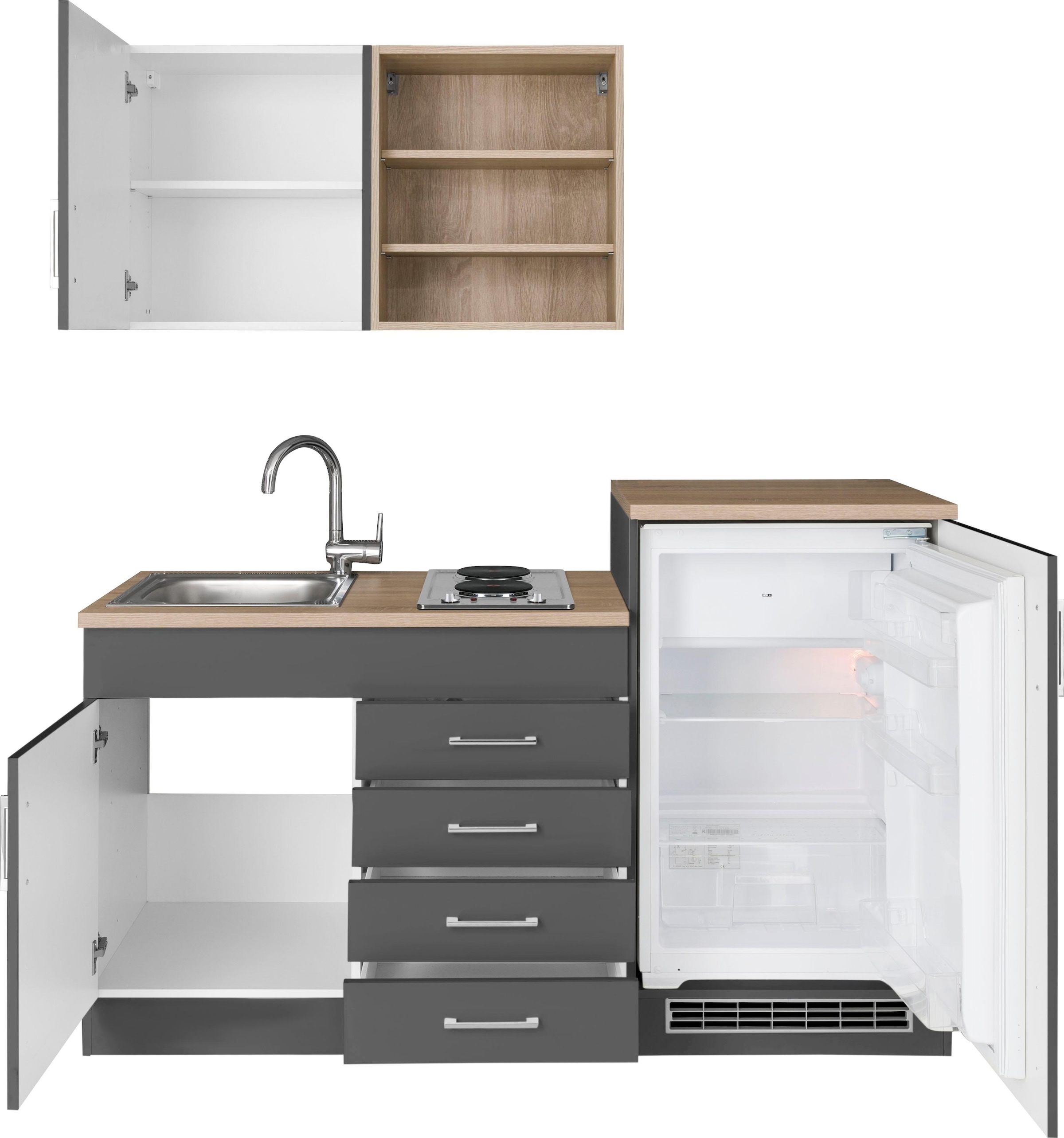 KOCHSTATION Pantryküche »KS-Mali«, Breite 160 cm, mit E-Geräten