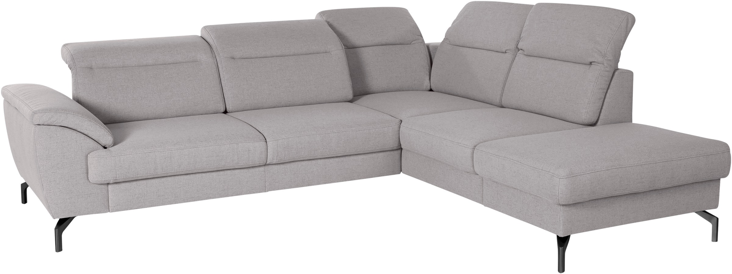 sit&more Ecksofa »Percy L-Form«, 15 cm Fußhöhe, Sitztiefenverstellung, wahlweise in 2 Fußfarben