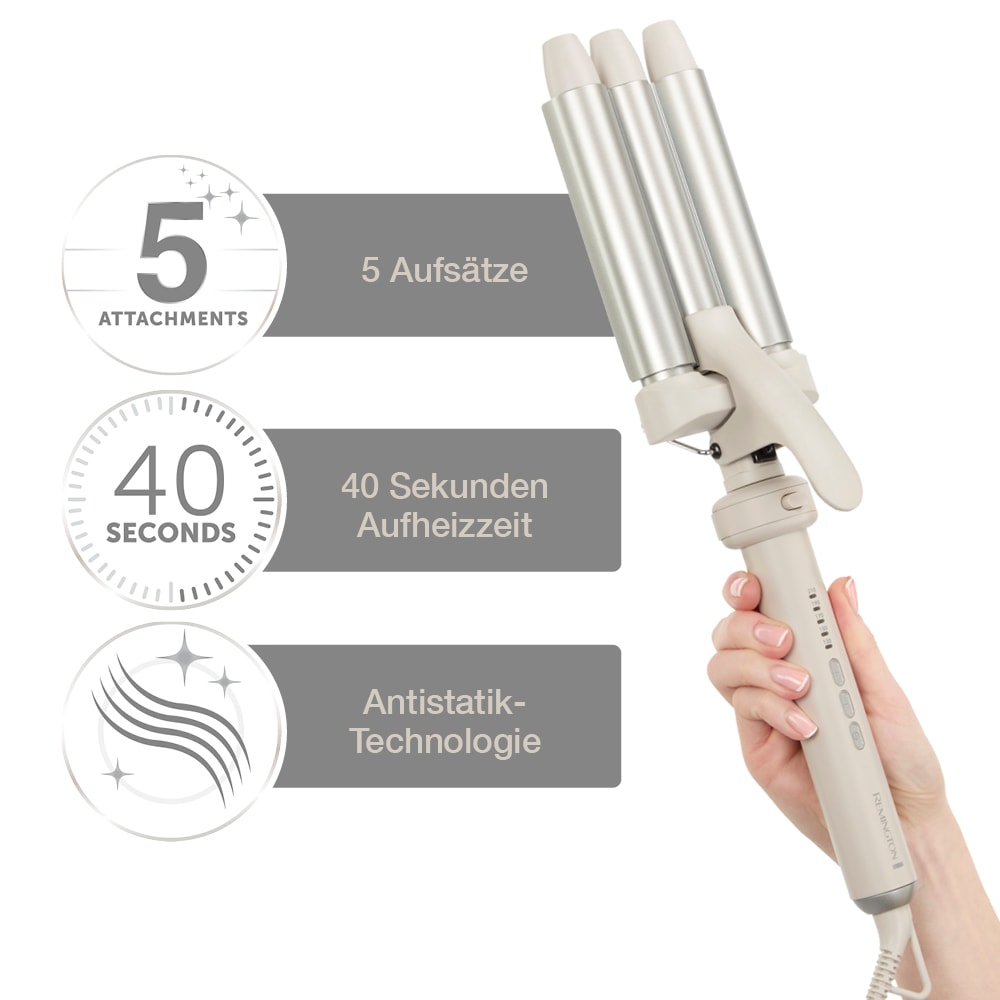 Remington Haarstyler »Trendology 5-in-1 Multistyler(CI41MS5)« Keramik-Beschichtung 5 auswechselbare Aufsätze, 5 digitale Heizstufen, Auto Memory Funktion