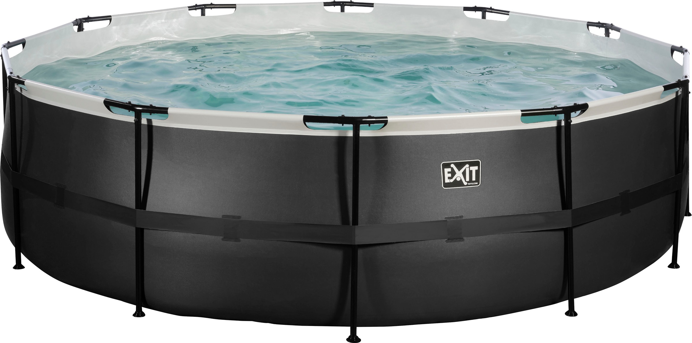 EXIT Framepool »inkl. Sicherheitsleiter«, (Set, 4 tlg.), ØxH: 488x122 cm, mit Kartuschenfilteranlage und Filterkartusche