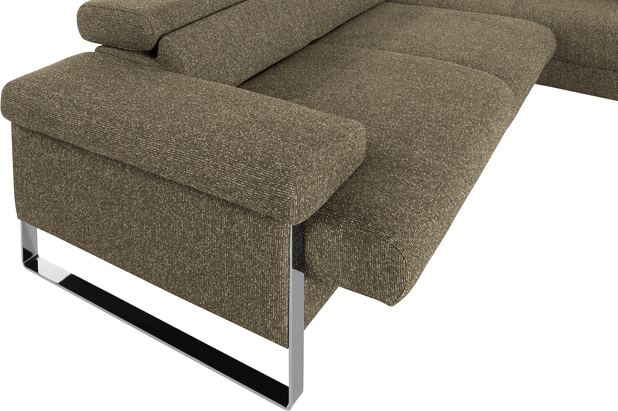 W.SCHILLIG Ecksofa »finn, toller Sitzkomfort, L-Form, hochwertige Verarbeitungsdetails«, German Design Award 2016, Fußgestell Chrom glänzend, Breite 281 cm