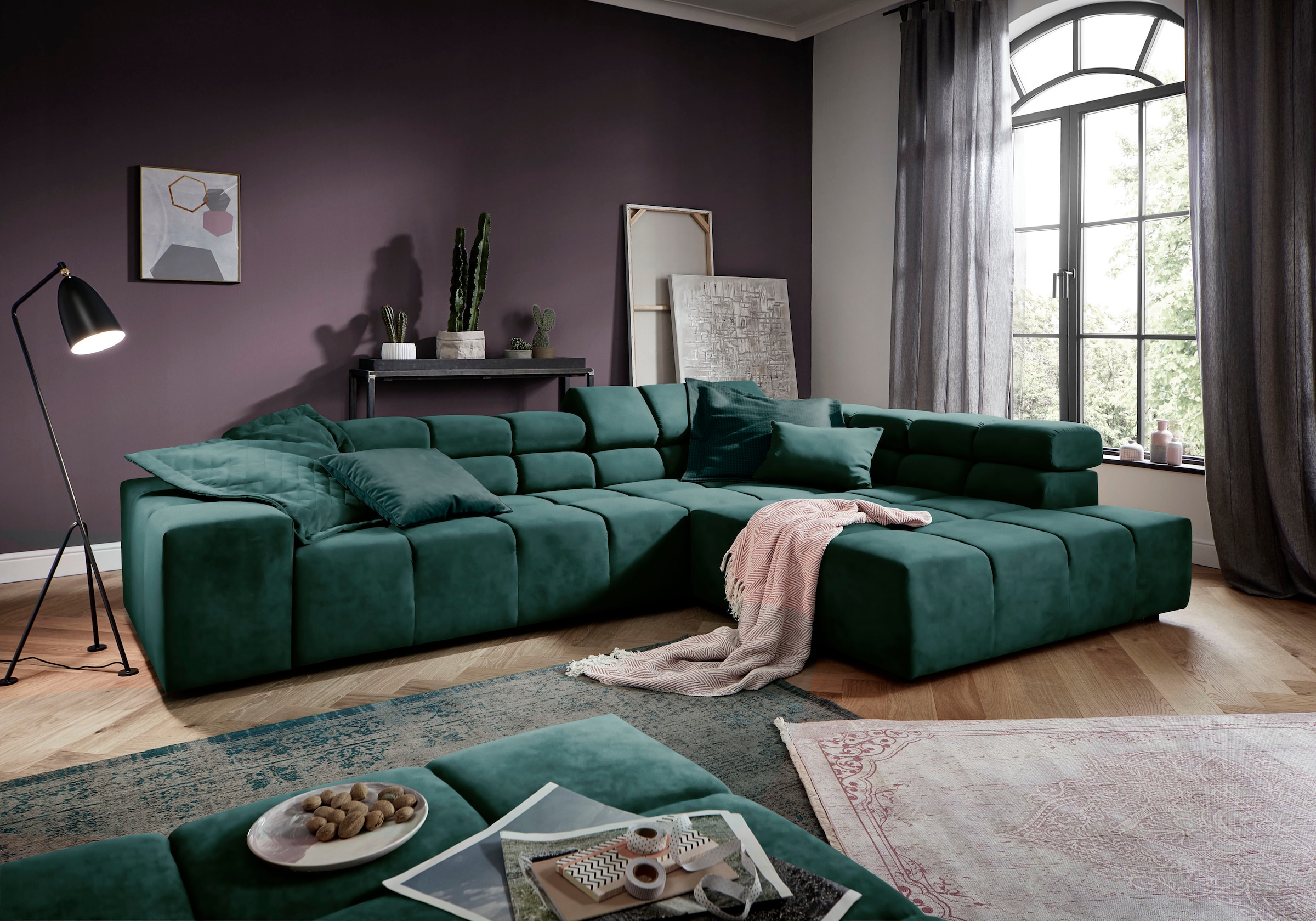 INOSIGN Ecksofa »Ancona incl. Kopfteilverstellung, OTTOs Choice, Breite 319cm, L-Form«, wahlweise motorische Sitztiefenverstellung, auch in Cord + Easy Care