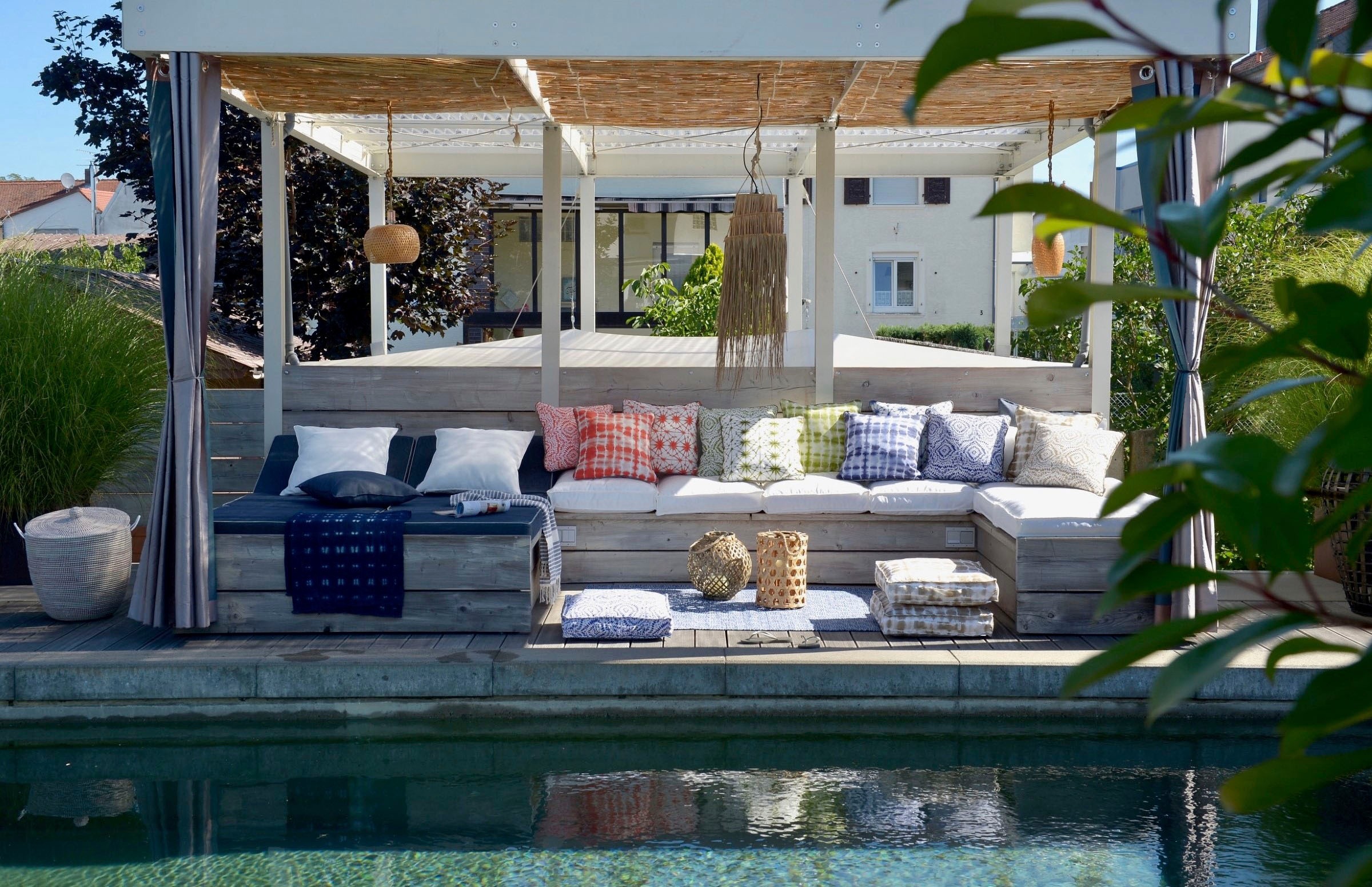 H.O.C.K. Sitzkissen »Badu Batik Midnight Outdoor« wasserabweisend