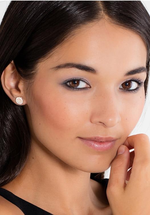 THOMAS SABO Paar Ohrstecker »Classic Pavé Weiß« mit Perlmutt und Zirkonia
