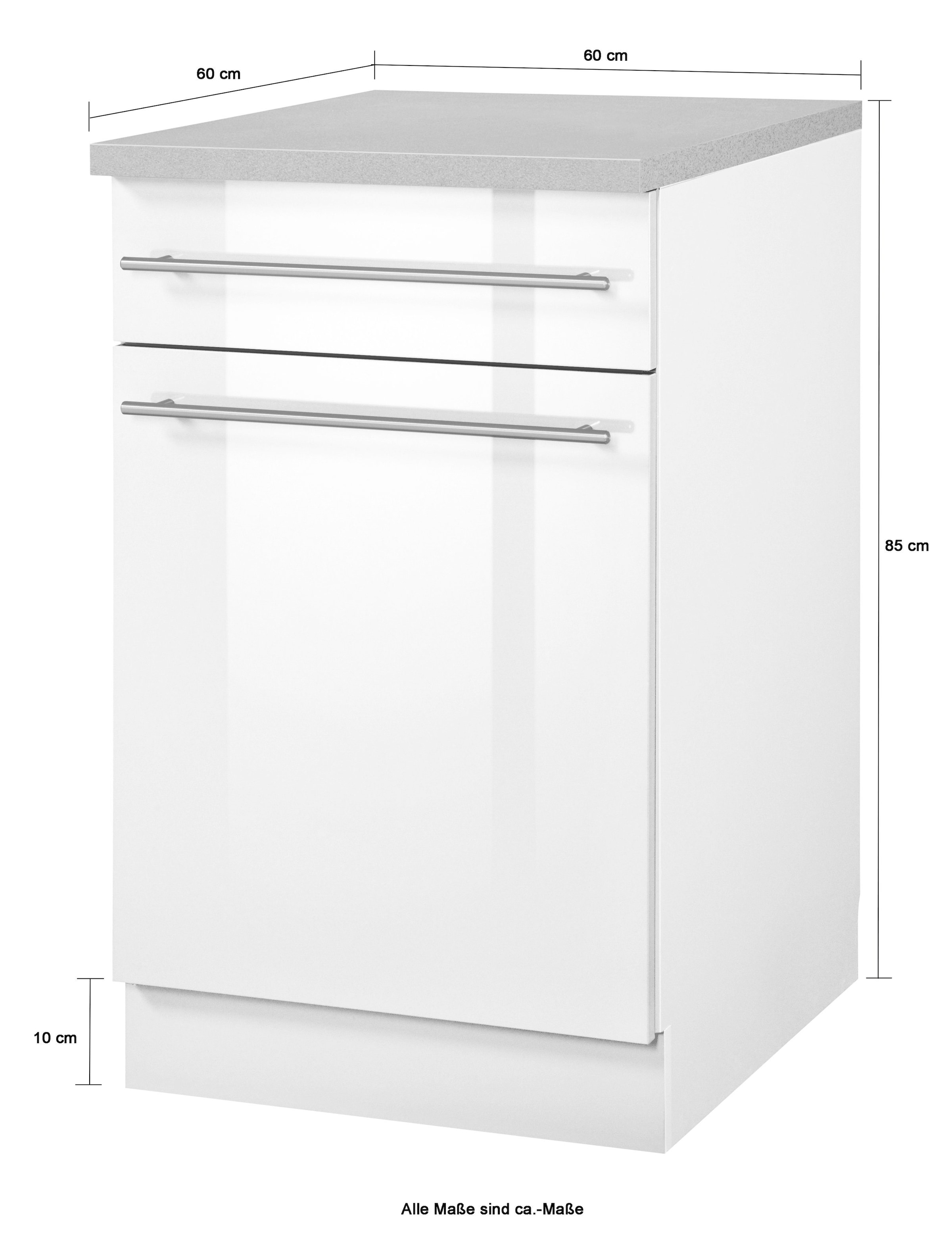 wiho Küchen Unterschrank »Chicago«, 60 cm breit, 1 Schubkasten und 1 Tür