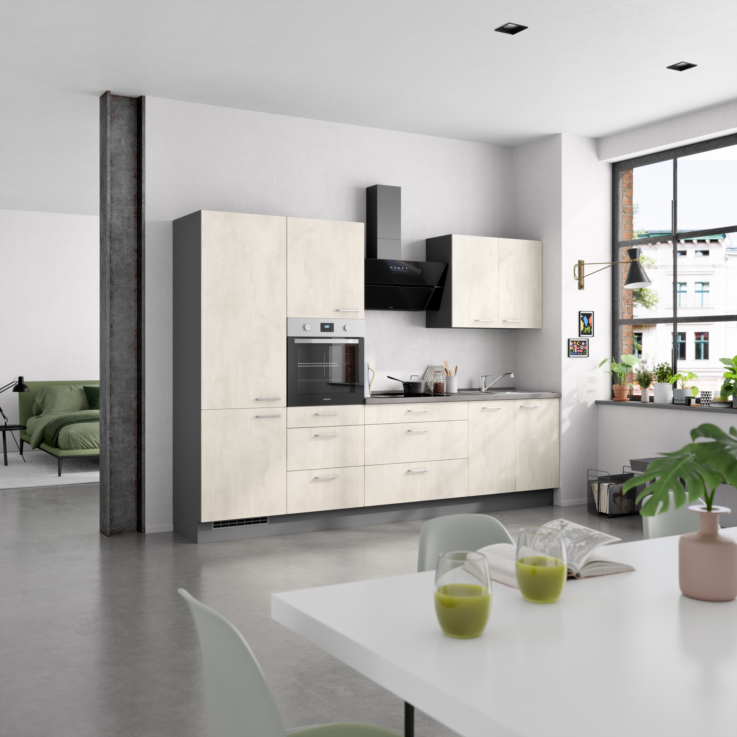 nobilia® Küchenzeile »"Riva II"«, vormontiert, Ausrichtung wählbar, Breite 300 cm, wahlw. mit E-Geräten