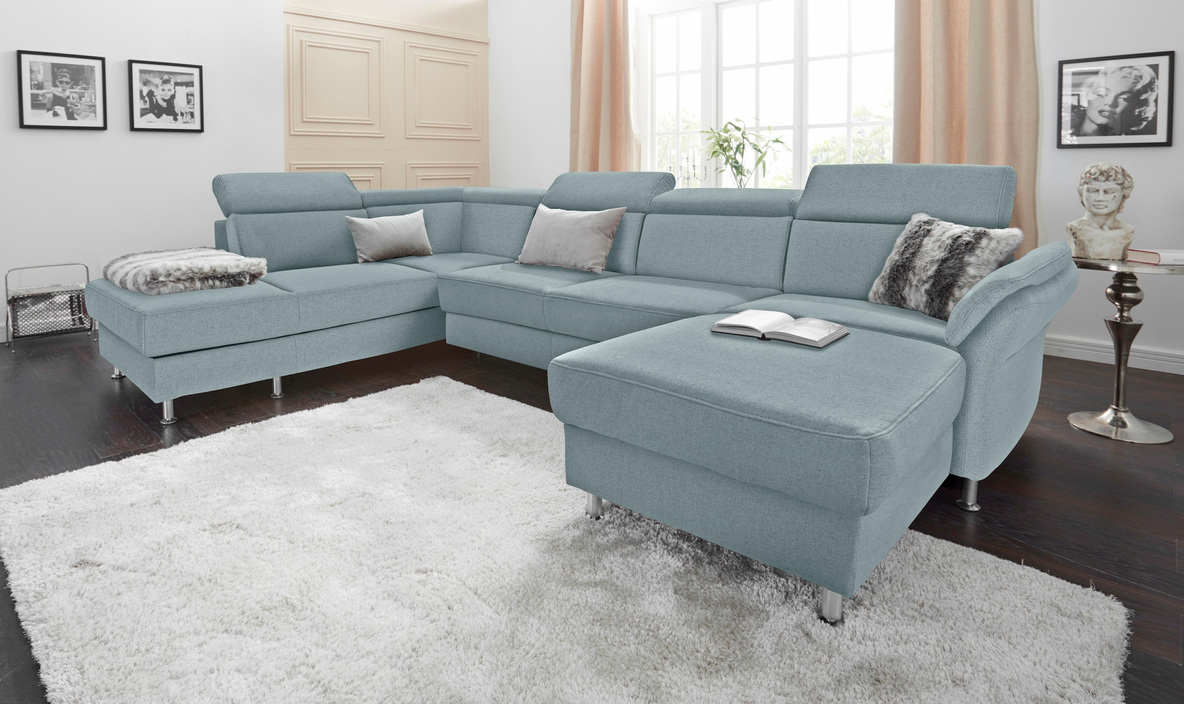 sit&more Wohnlandschaft »Avignon U-Form« wahlweise mit Bettfunktion und Sta günstig online kaufen