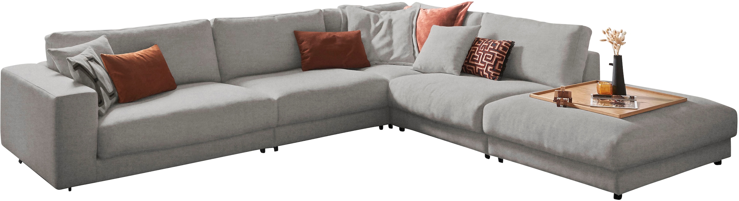 3C Candy Ecksofa »Enisa II, bequem und komfortabel, großes Familiensofa, L-Form« incl. 3 Flatterkissen, wahlweise mit Flecken-Schutz-Bezug Easy care