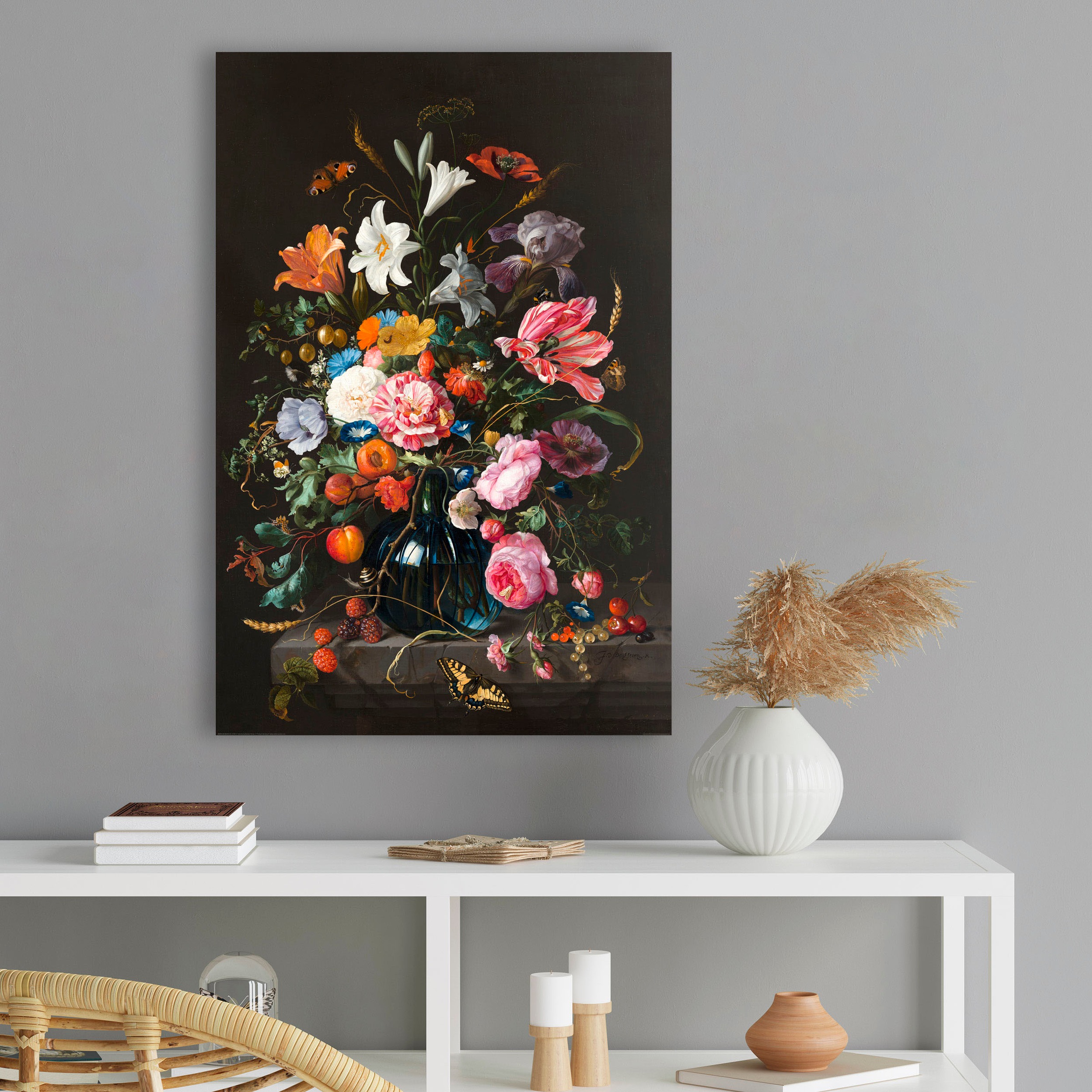 Reinders! Holzbild »Stilleben Blumen in Vase Jan Davidsz de Heem«, (1 St.)
