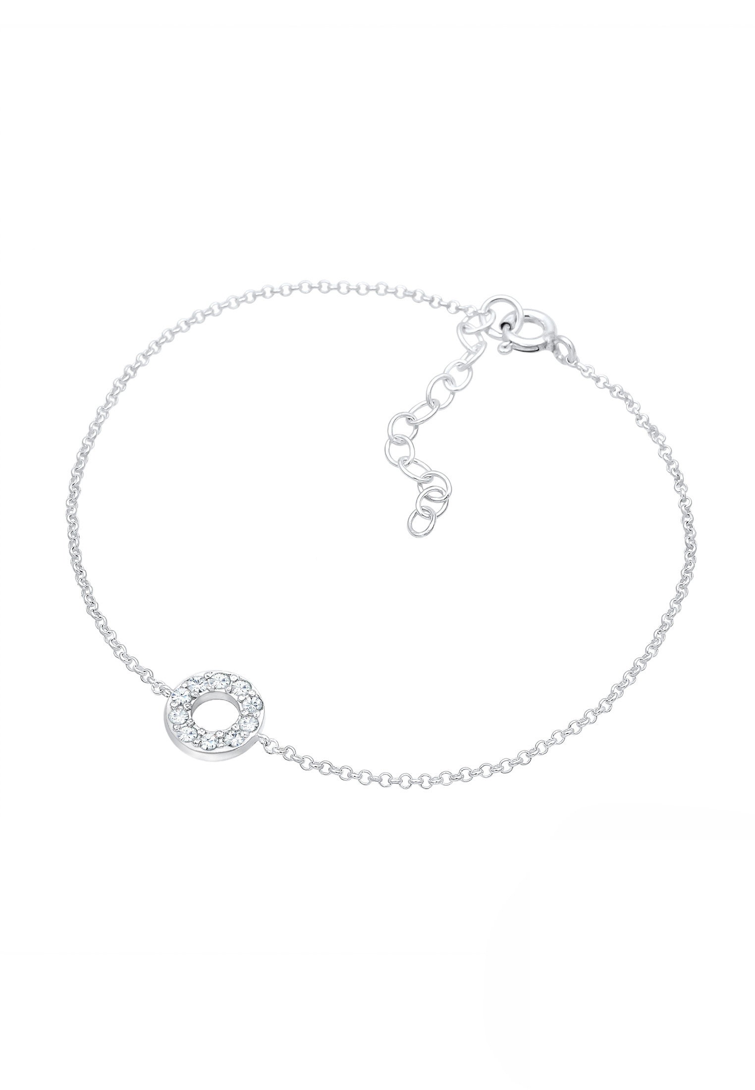 Elli Armband »Kreis Glas Kristalle Weiß 925 Sterling Silber«
