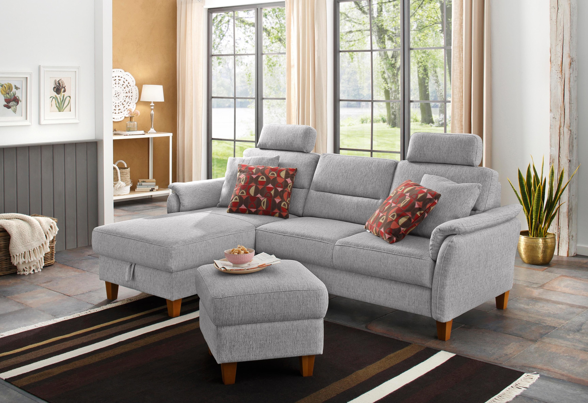 Home affaire Ecksofa »Palmera L-Form, B: 244 cm« optional Bettfunktion & Be günstig online kaufen